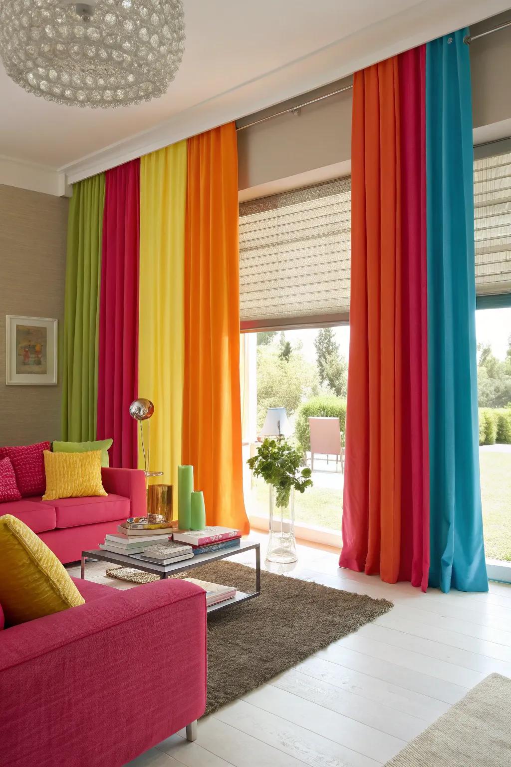 Color blocking adds a playful edge to your space.
