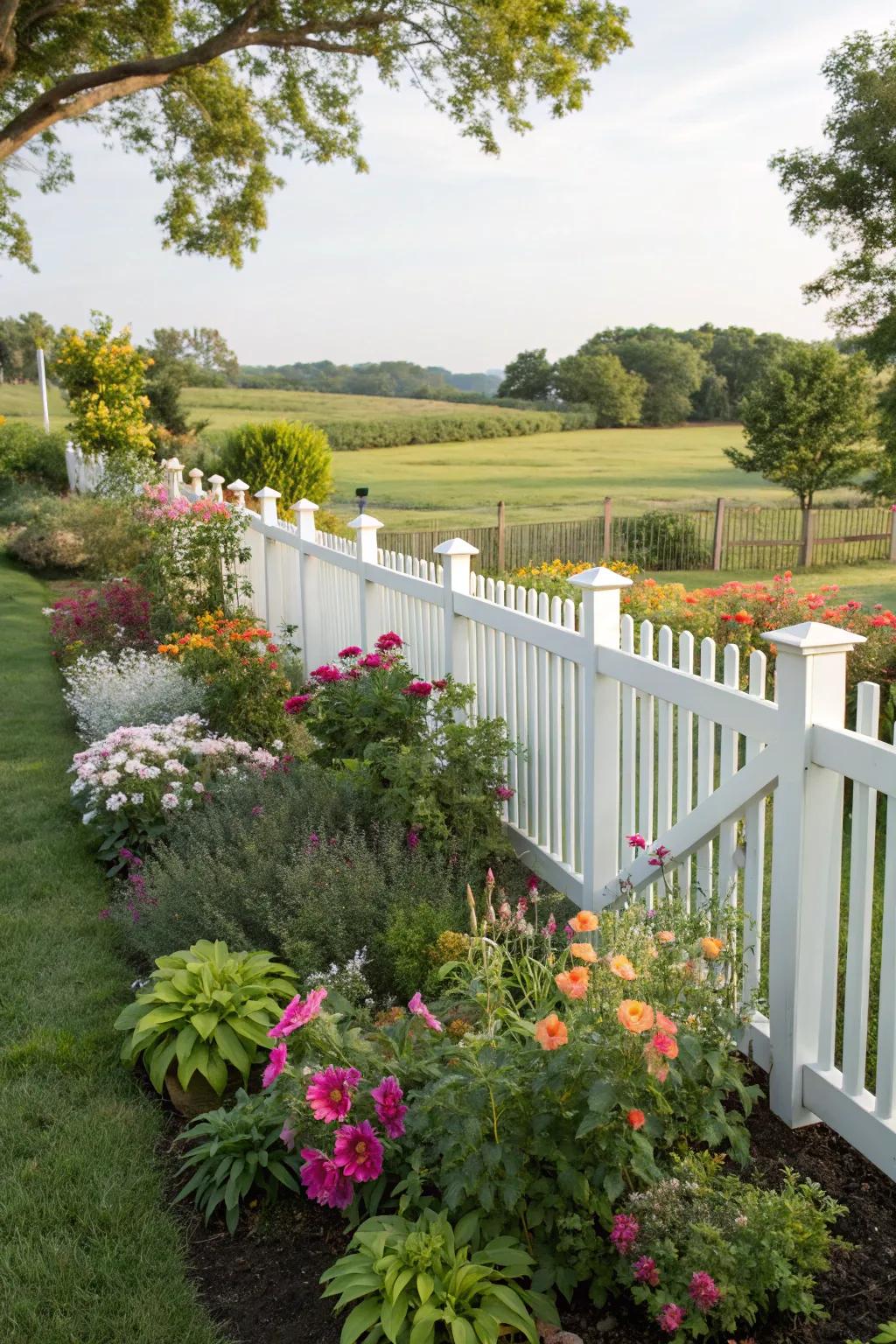 Opt for low-maintenance style with a PVC fence.