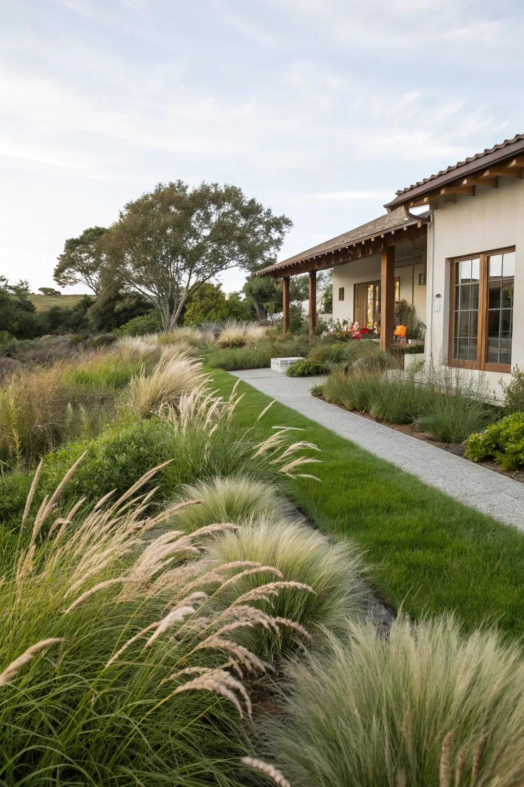 Native grasses contributing a natural element to a Florida yard.