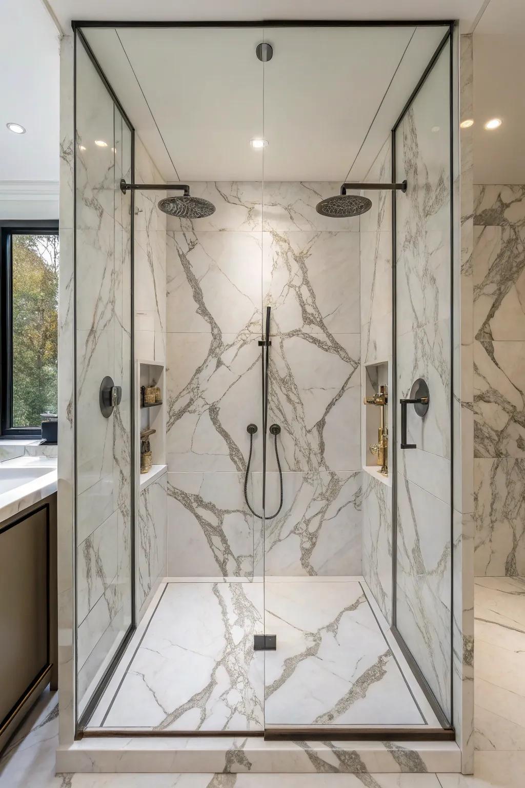 Symmetrical tiles create a seamless and artistic look.