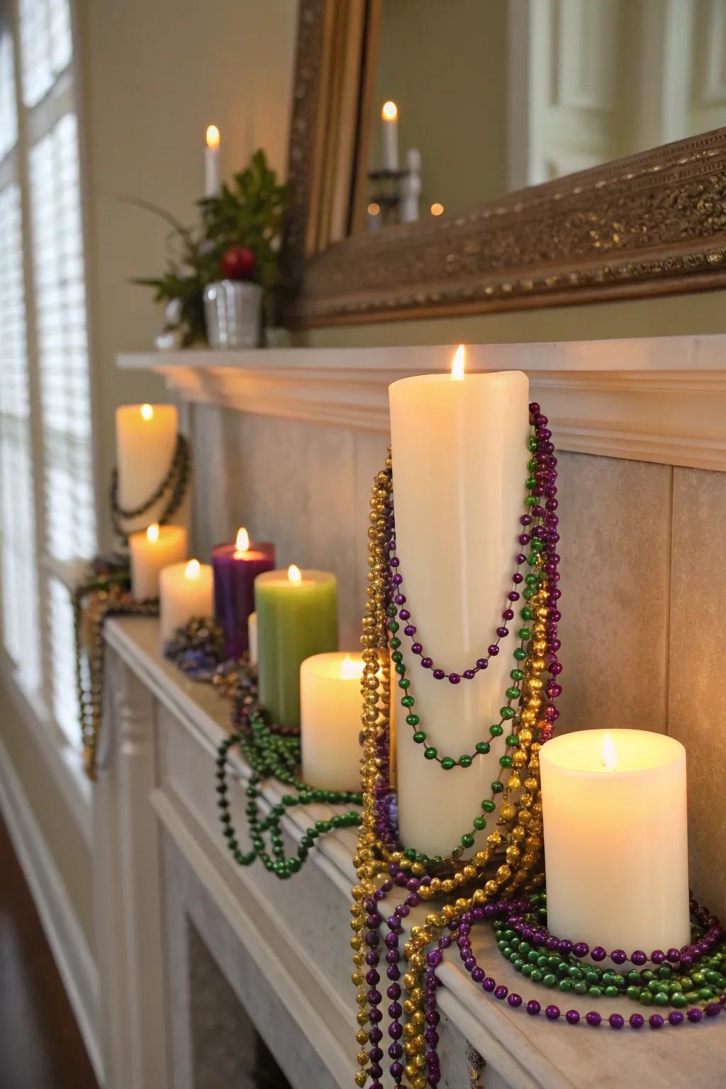 Create a warm ambiance with elegant candle displays.
