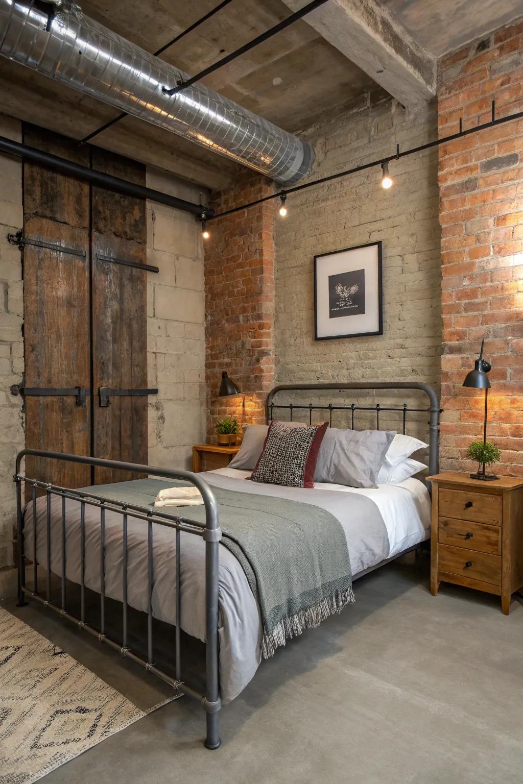 Industrial pieces add a modern twist.