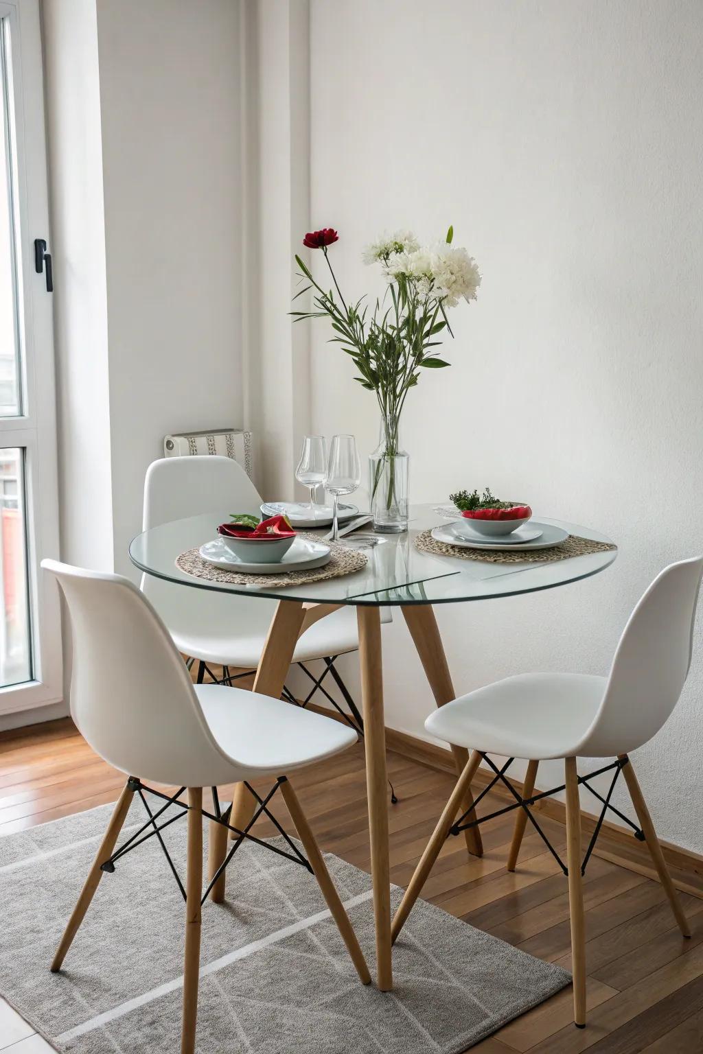 See-through elements contribute to a light and breezy design.