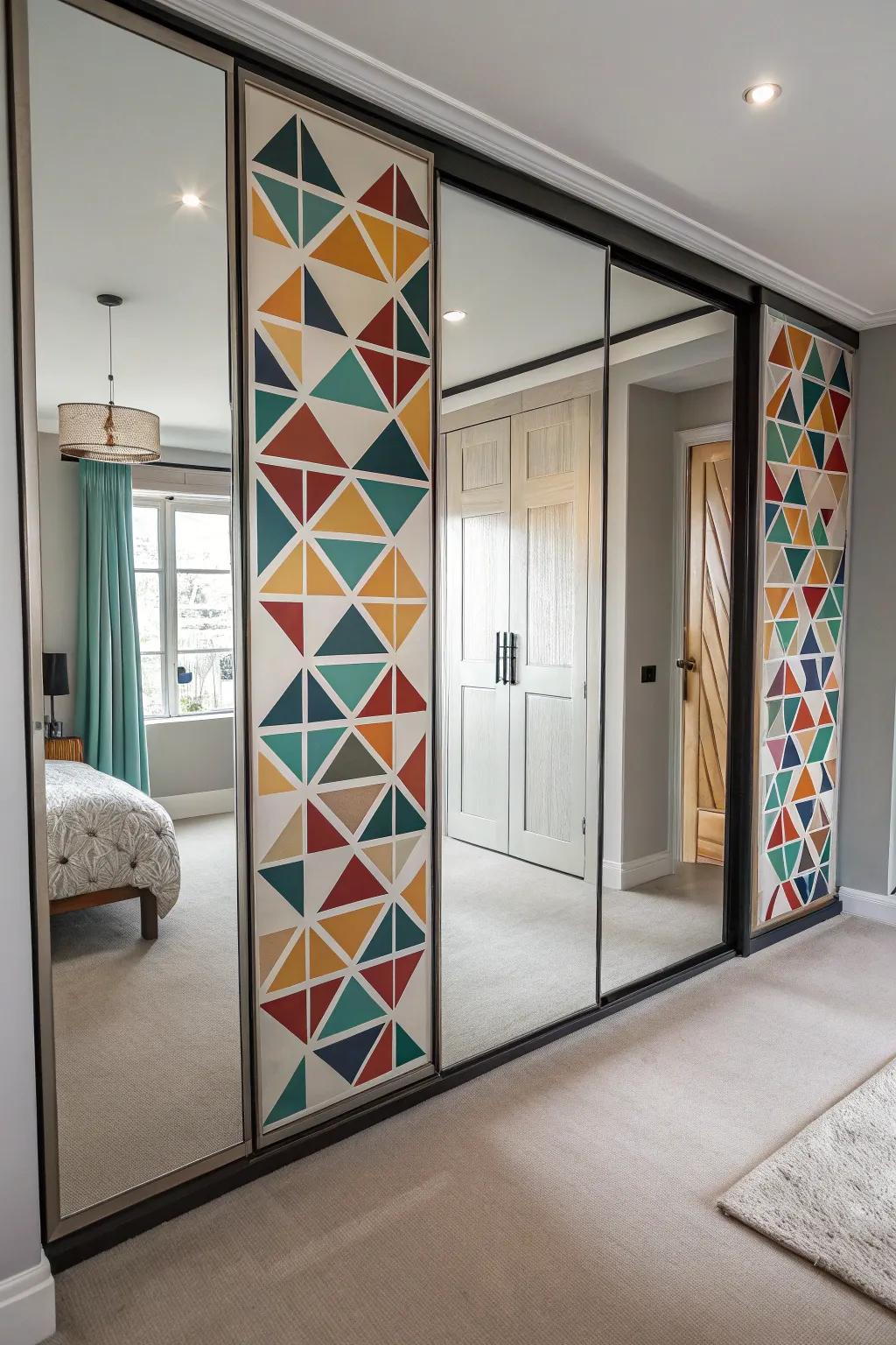 Incorporate a modern element through geometric mirrored designs.