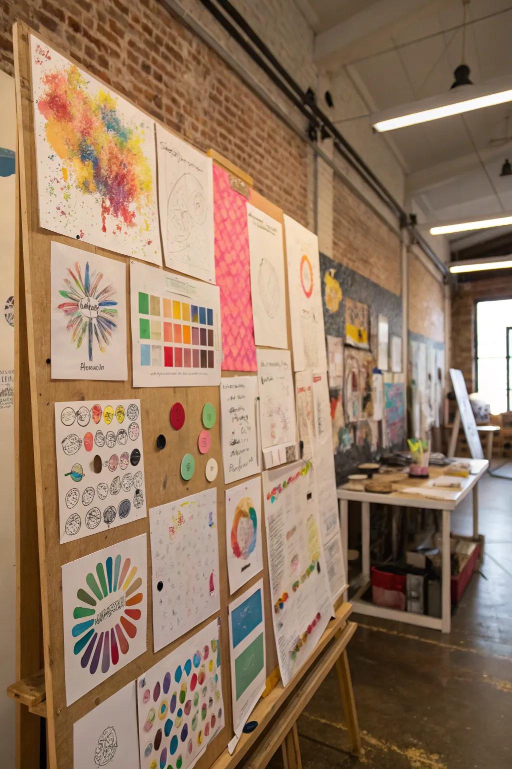 Artistic bulletin boards spark creativity and visual interest.