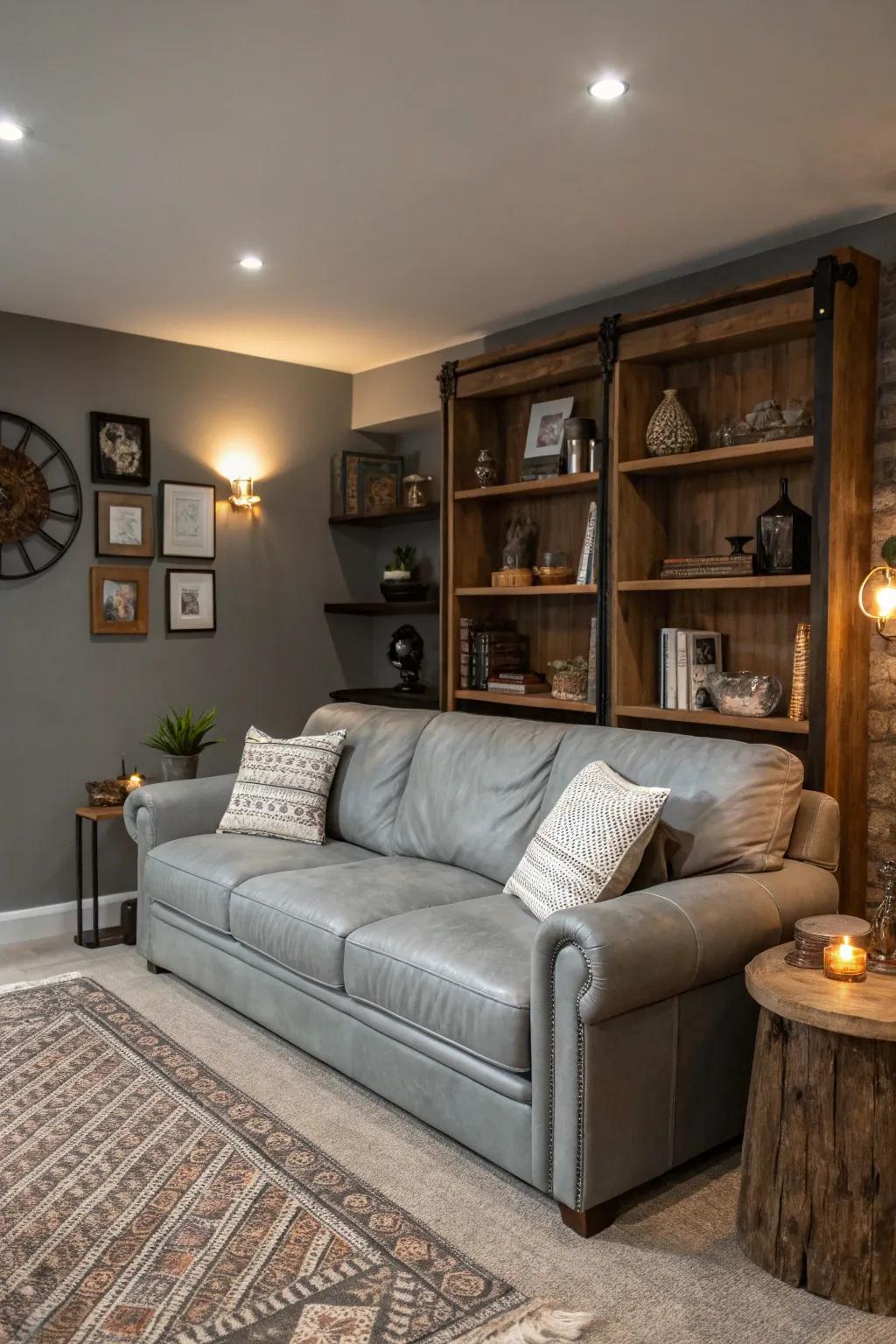 A balanced mix of bright and dark shades in a modern living area.