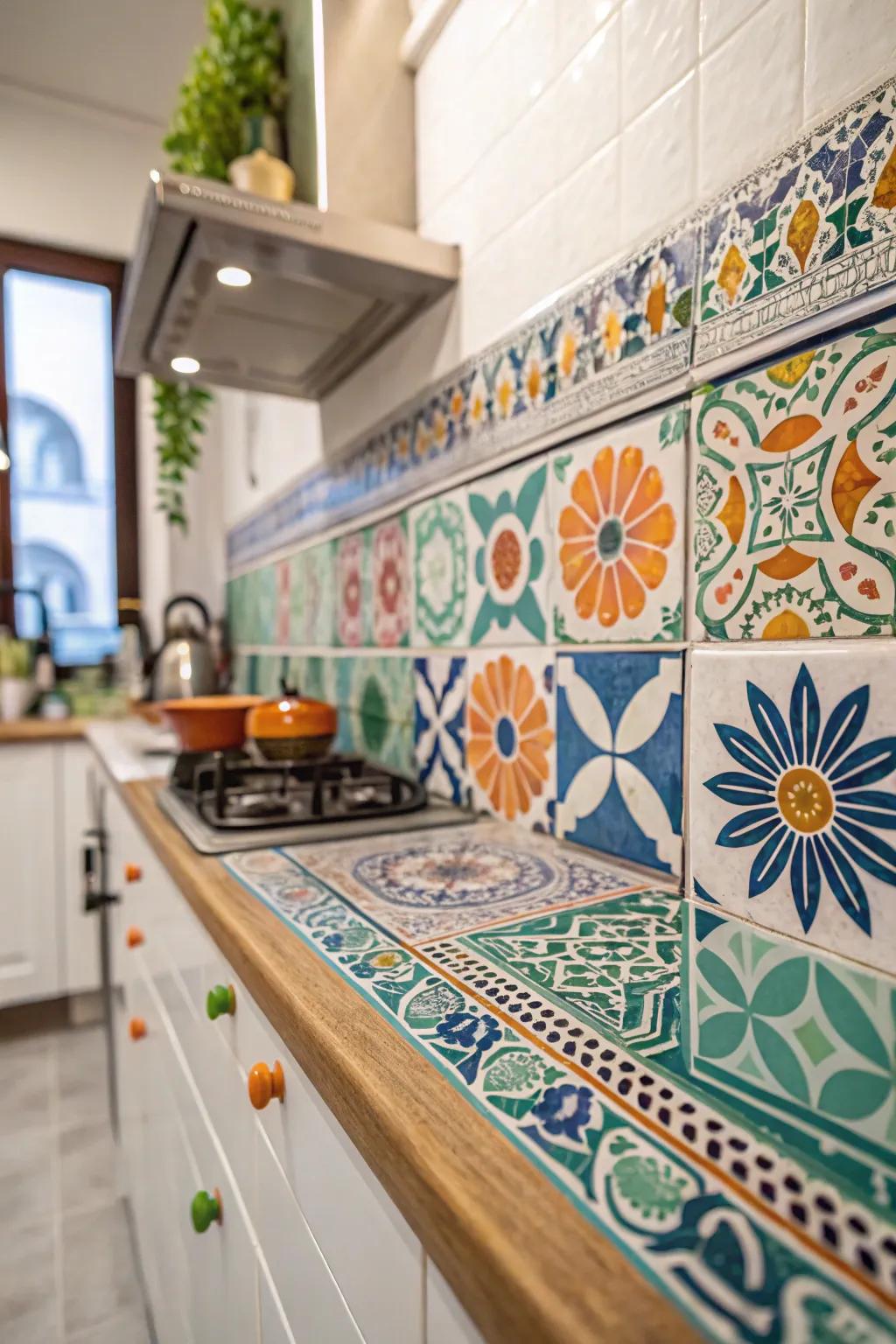 Zellige tiles offer unique artisanal charm to kitchen walls.