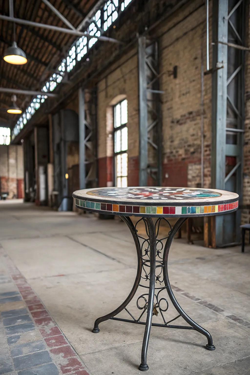 Urban mosaics blend metal and tiles for a modern sharpness.