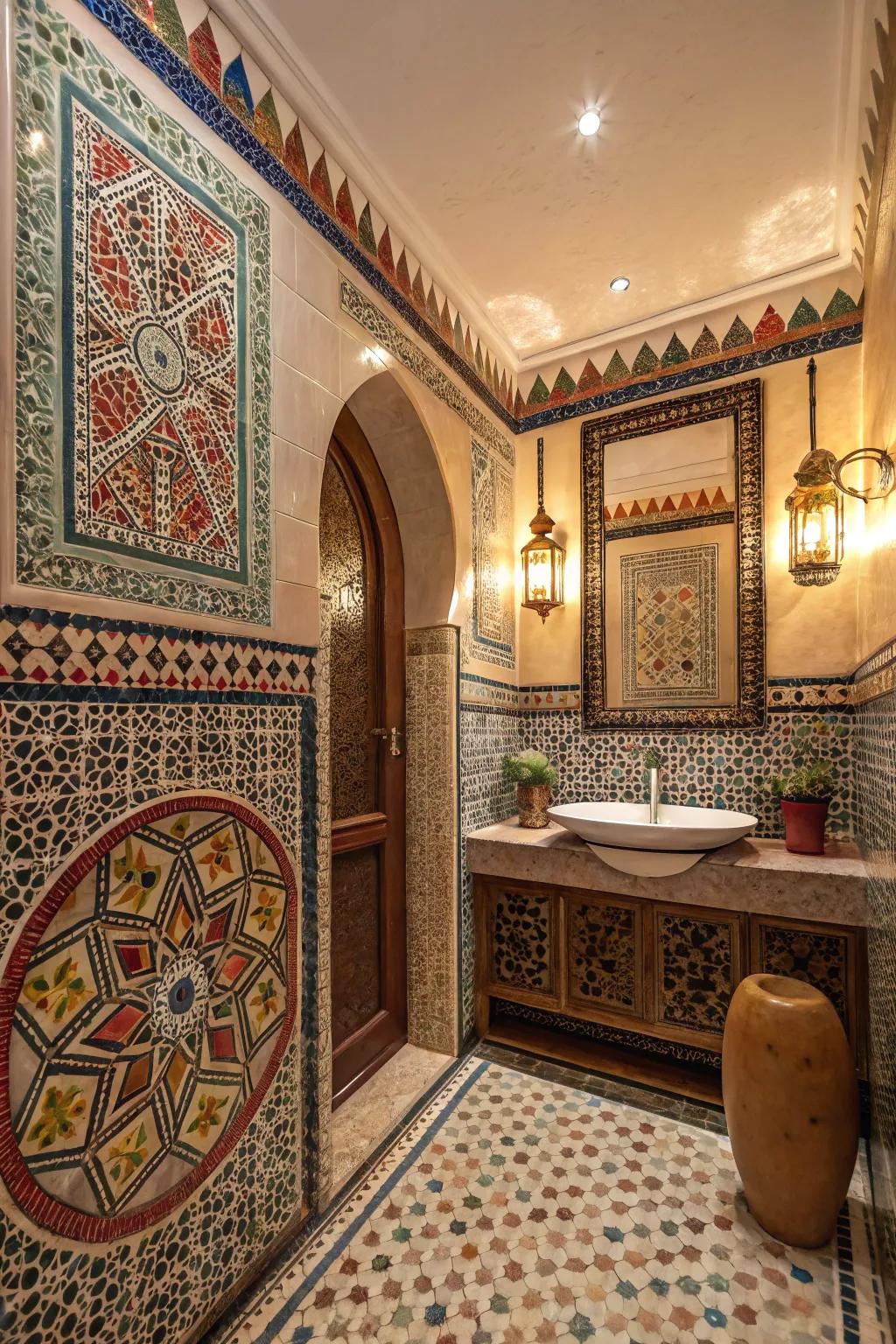 Add global flair using Moroccan-inspired mosaic layouts.