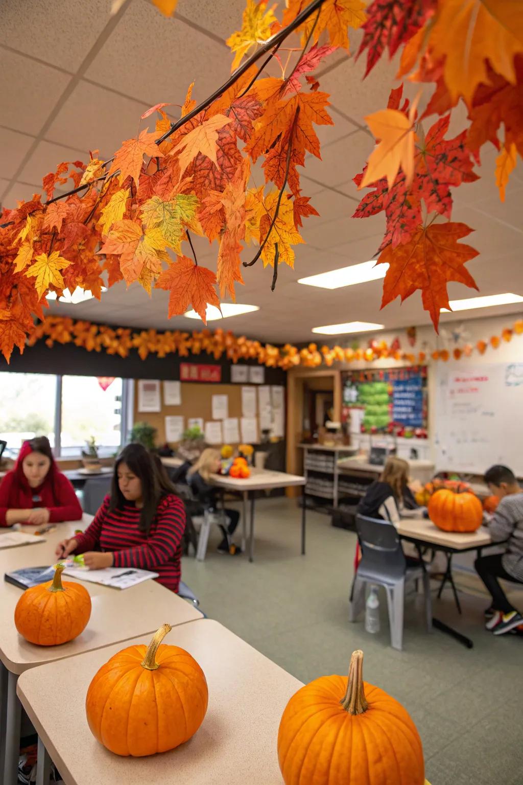 Seasonal changes maintain the classroom's environment fresh and captivating.