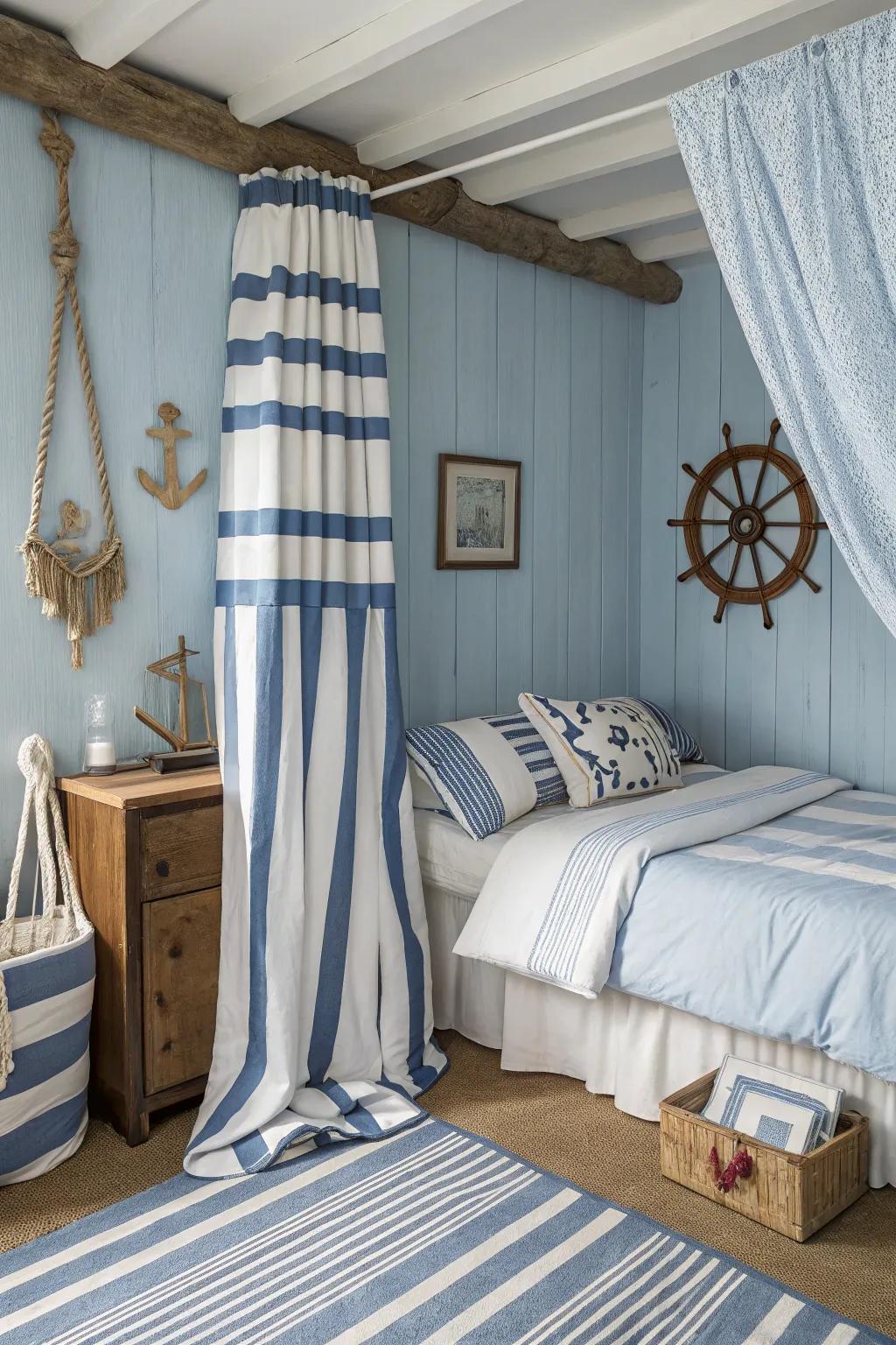 Sea-inspired materials provide a breezy, coastal sensation.
