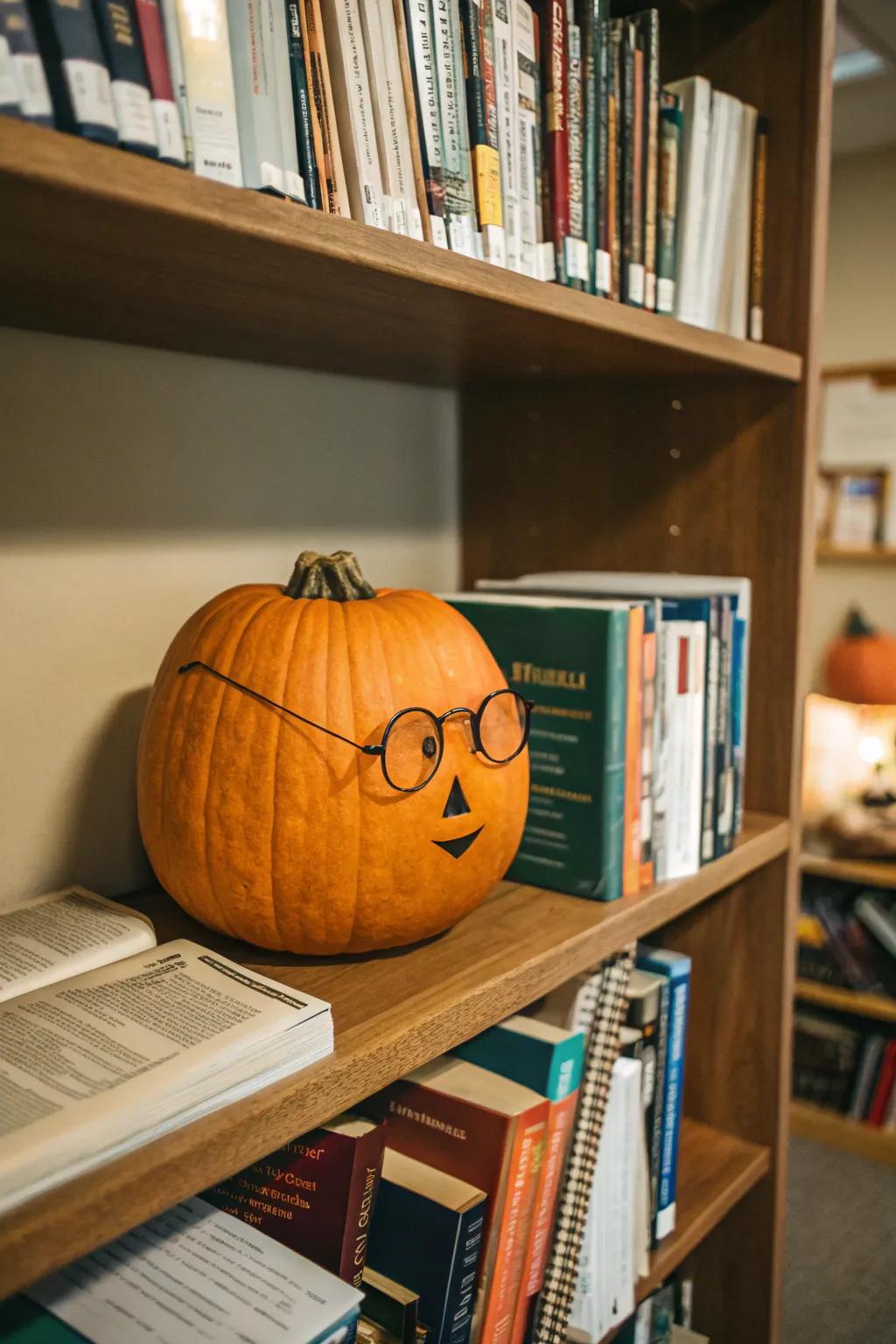 Lenses give this pumpkin a scholarly vibe.