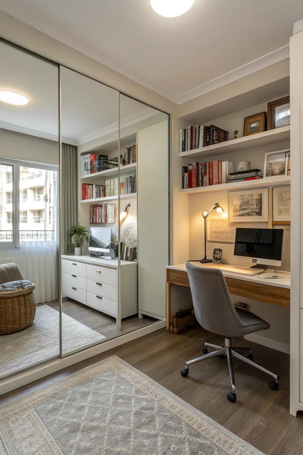 Mirrors enhance the sense of space and light in your office.