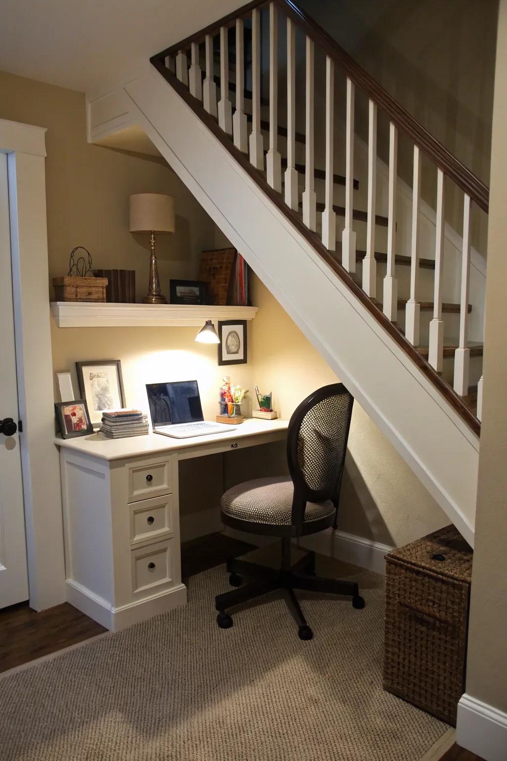 Create a functional office by repurposing overlooked spaces.