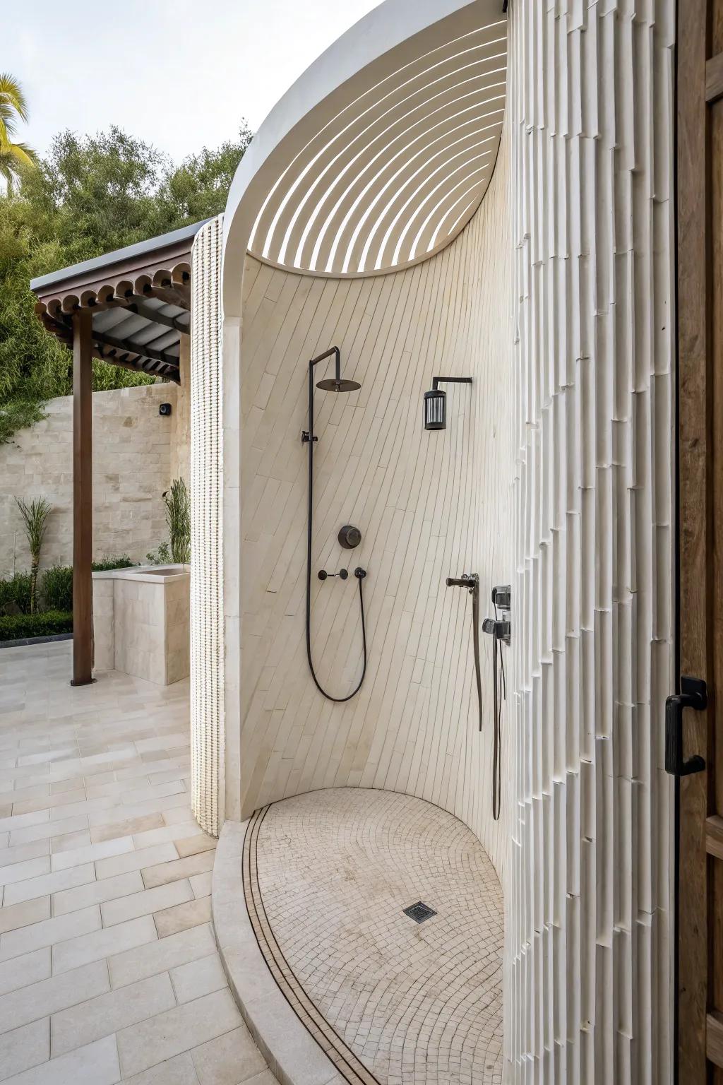 Rounded designs enhance flow and add elegance to your shower.