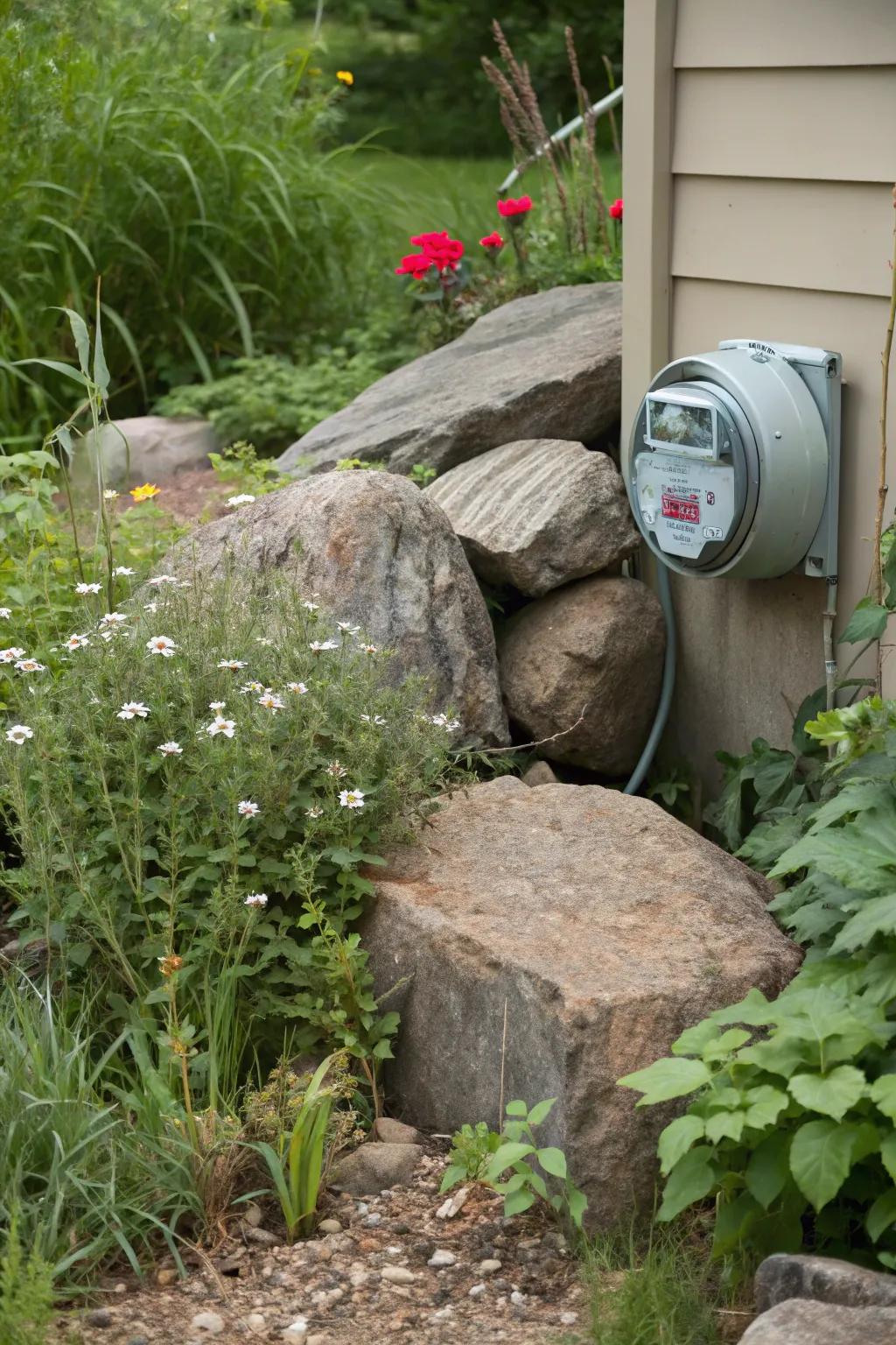 Ornamental stones establish a natural and elegant sanctuary.