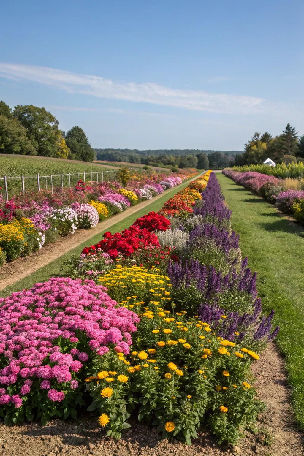 Flower borders setting the scene for a natural flow in the garden.
