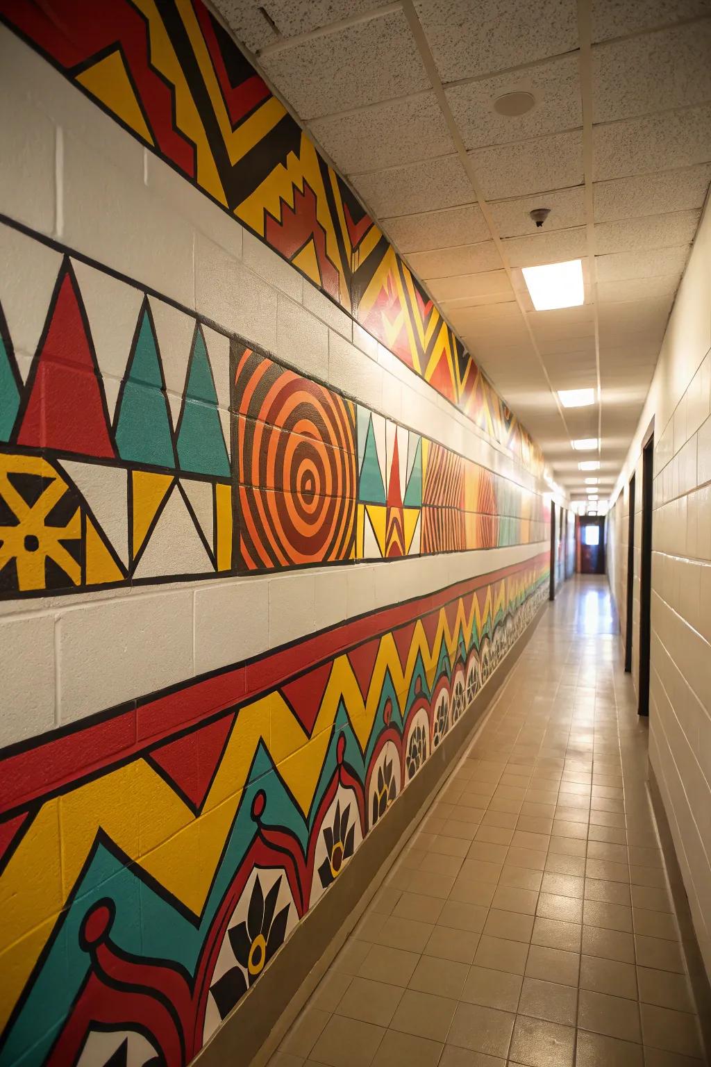 Fashion an artistic focal point through an abstract border.