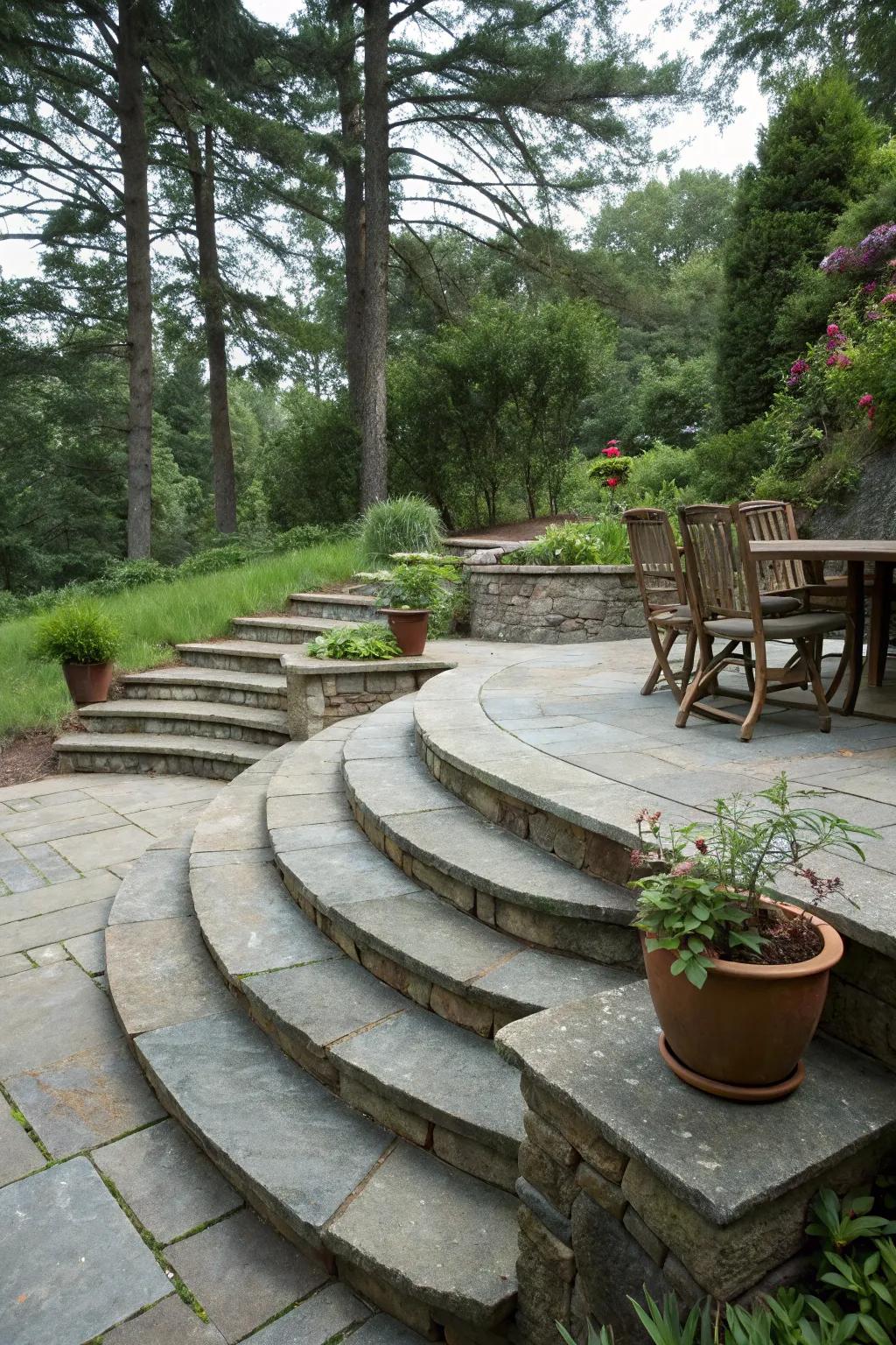 Wind steps offer a stylish twist.