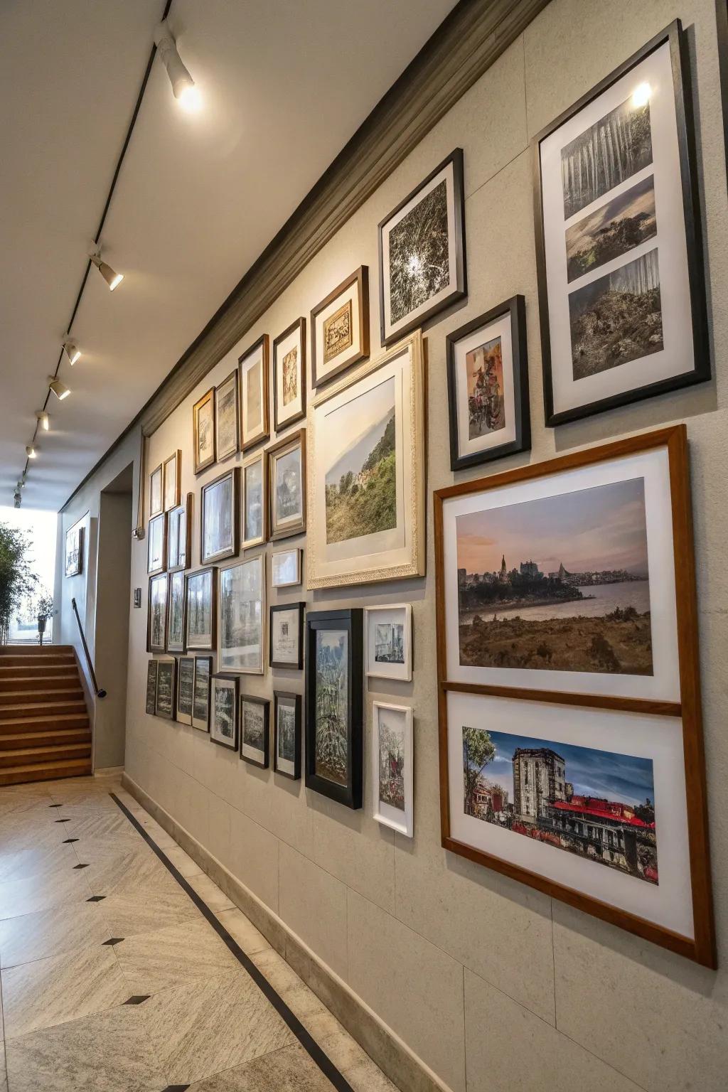 A blend of big and small frames creates intrigue.