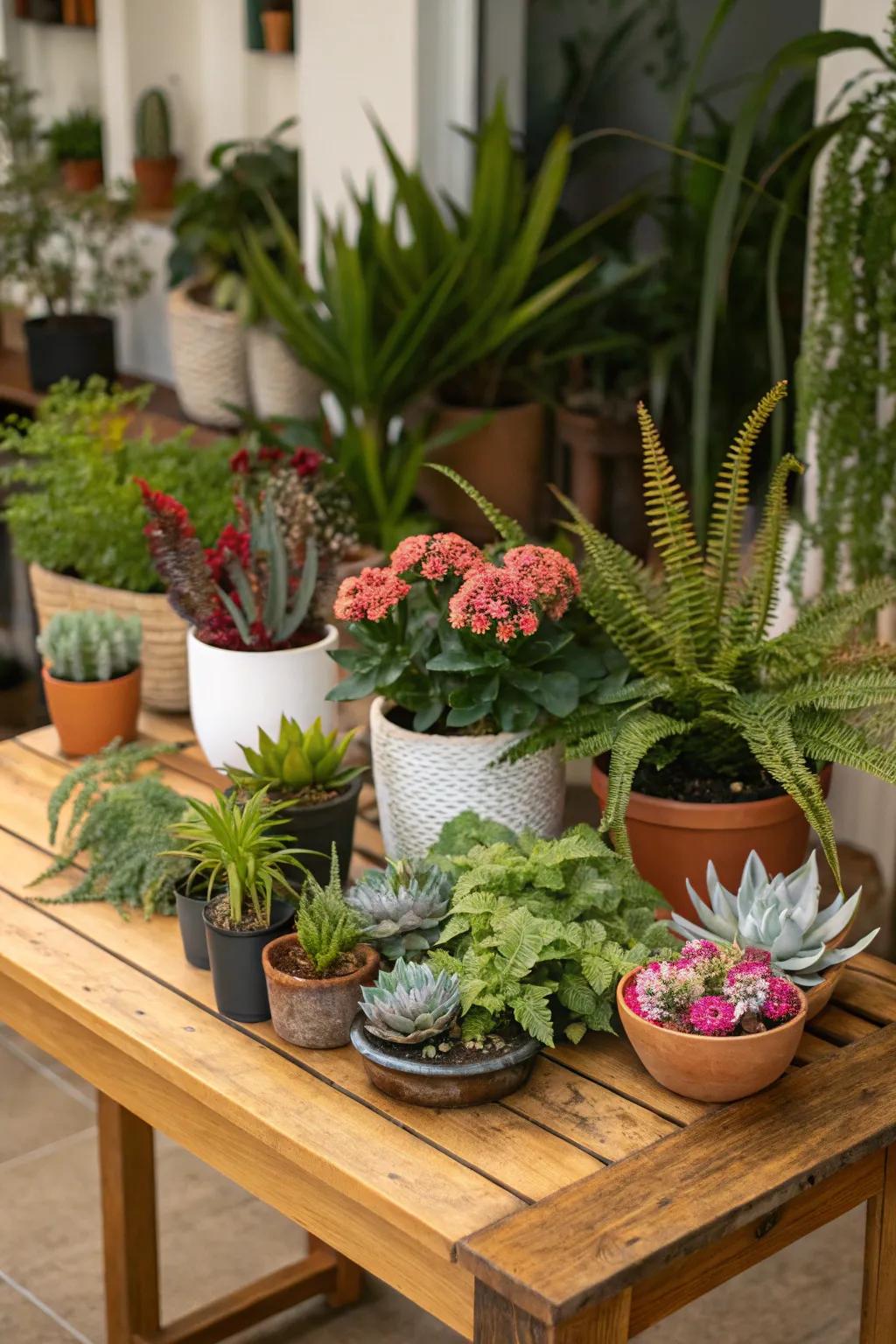 Combine various plants for an eye-catching display.