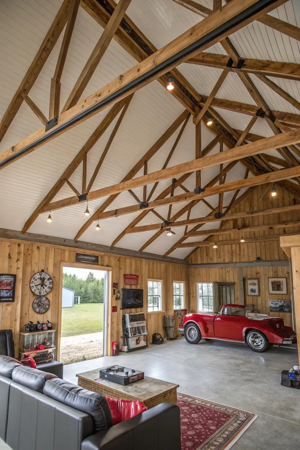 Unique ceiling details add character to your man cave.