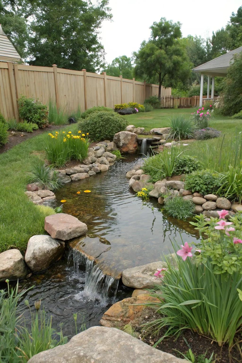 Eco-supportive streams employ sustainable methodologies for a greener garden.