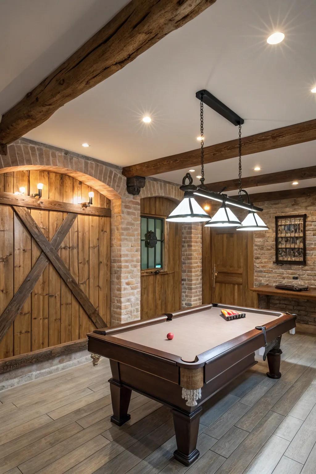 Mix old-style charm with modern looks for a pool table room that's all your own.