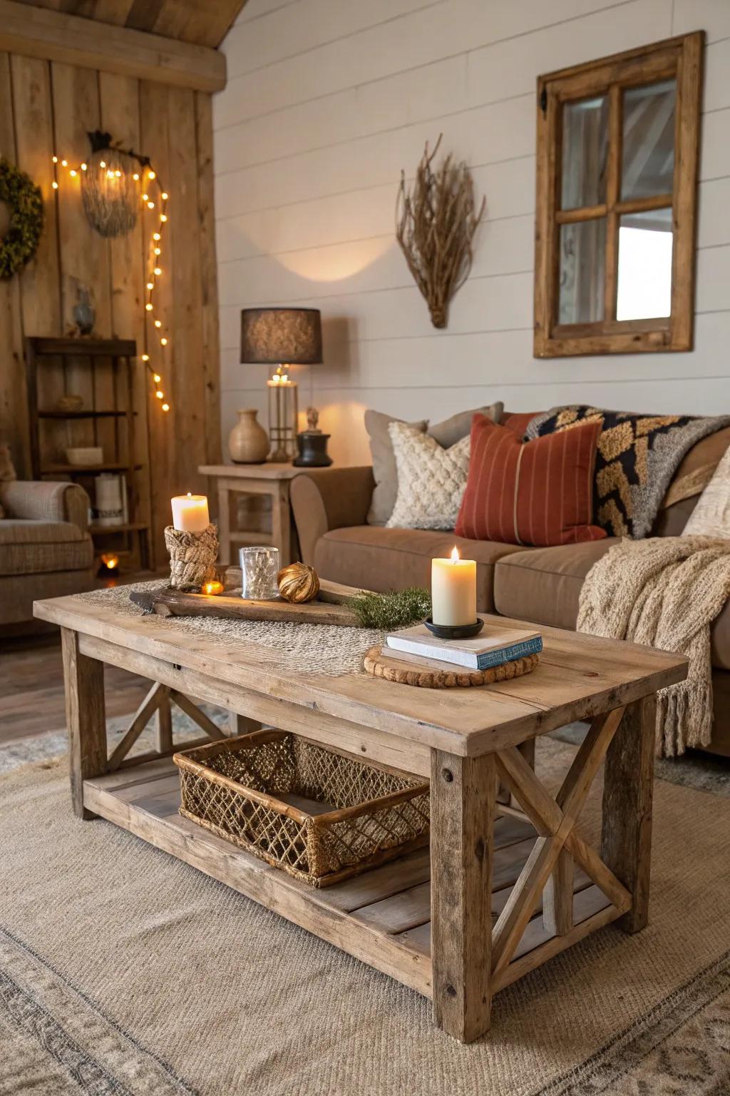 Nature-inspired finishes add rustic warmth and charm.