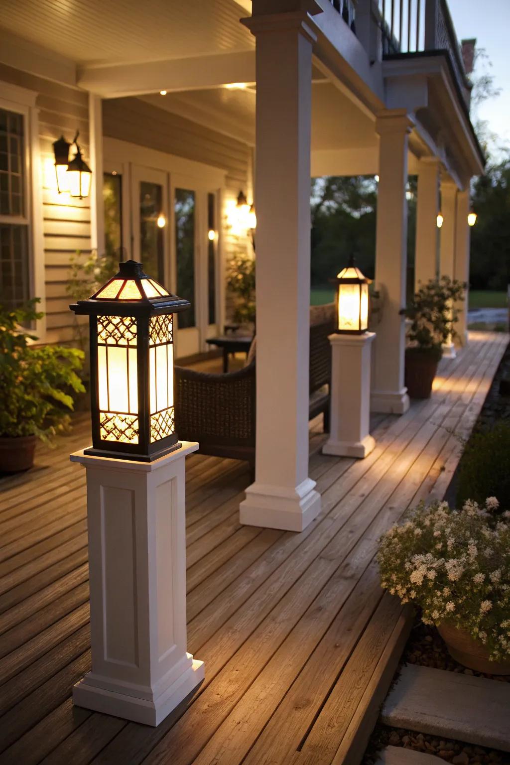 Staged lighting adds depth and dimension.