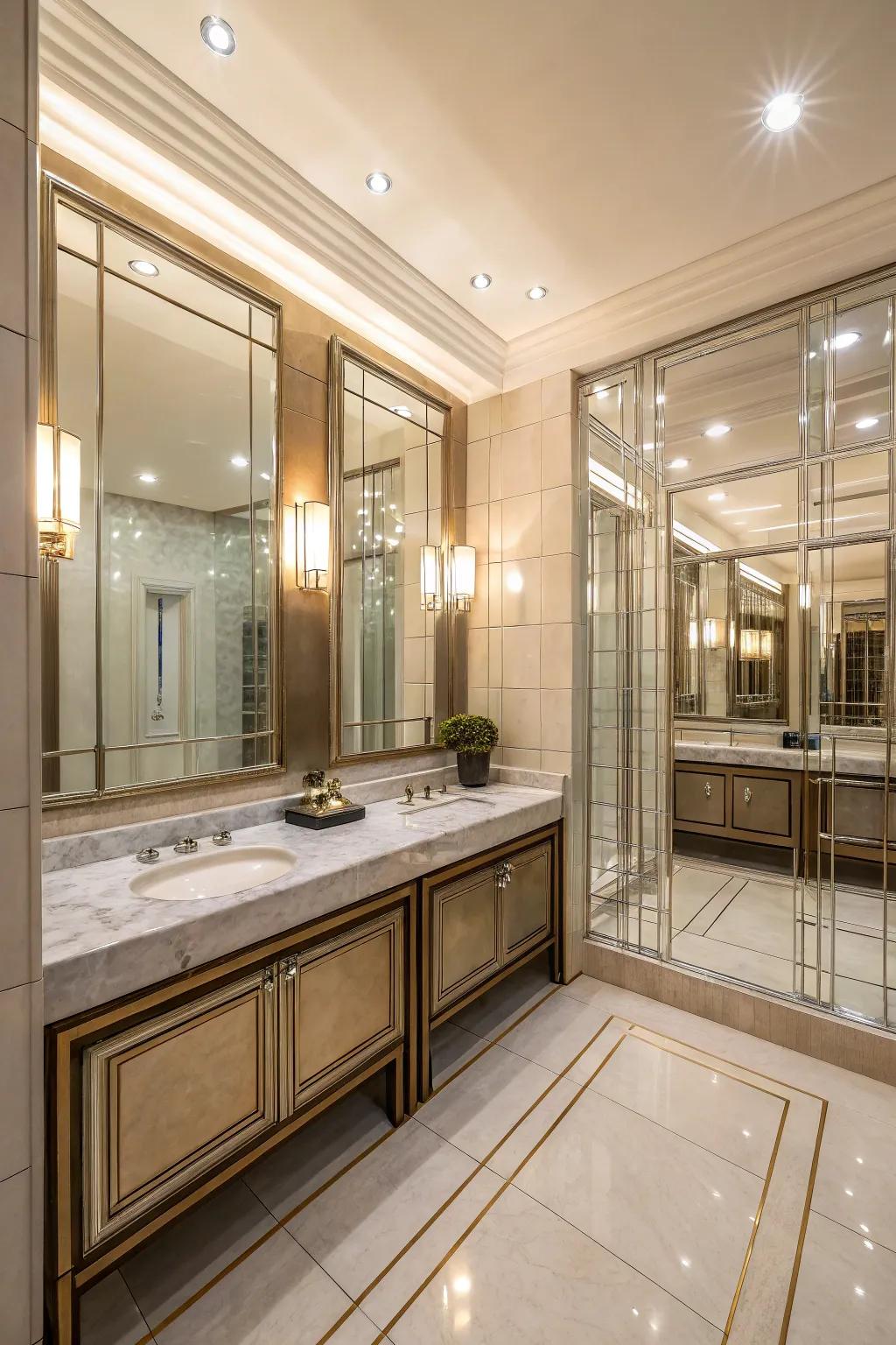 Reflective finishes amplify light and foster a spacious impression.