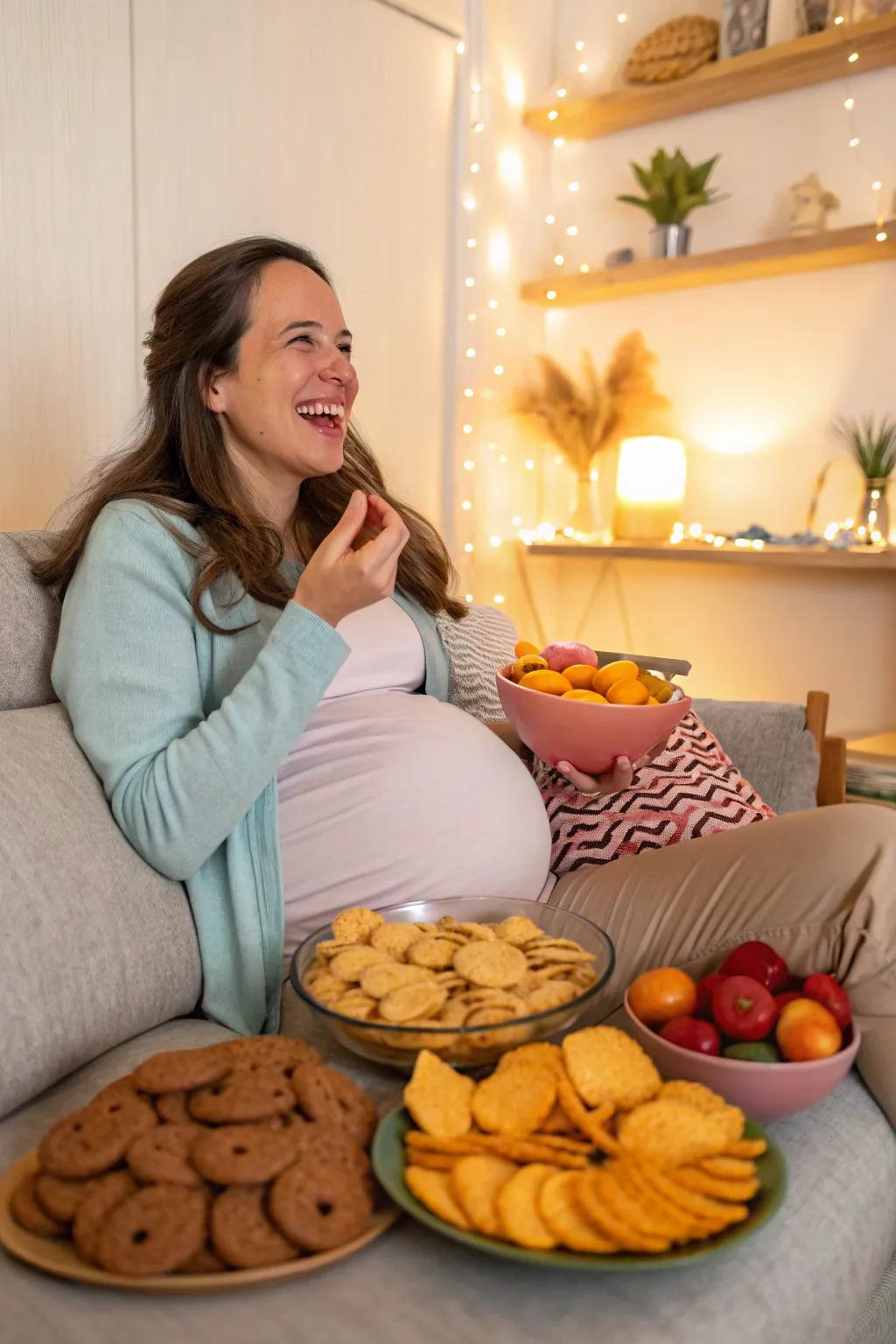 With a food-themed shoot, you can capture the fun aspect of pregnancy.