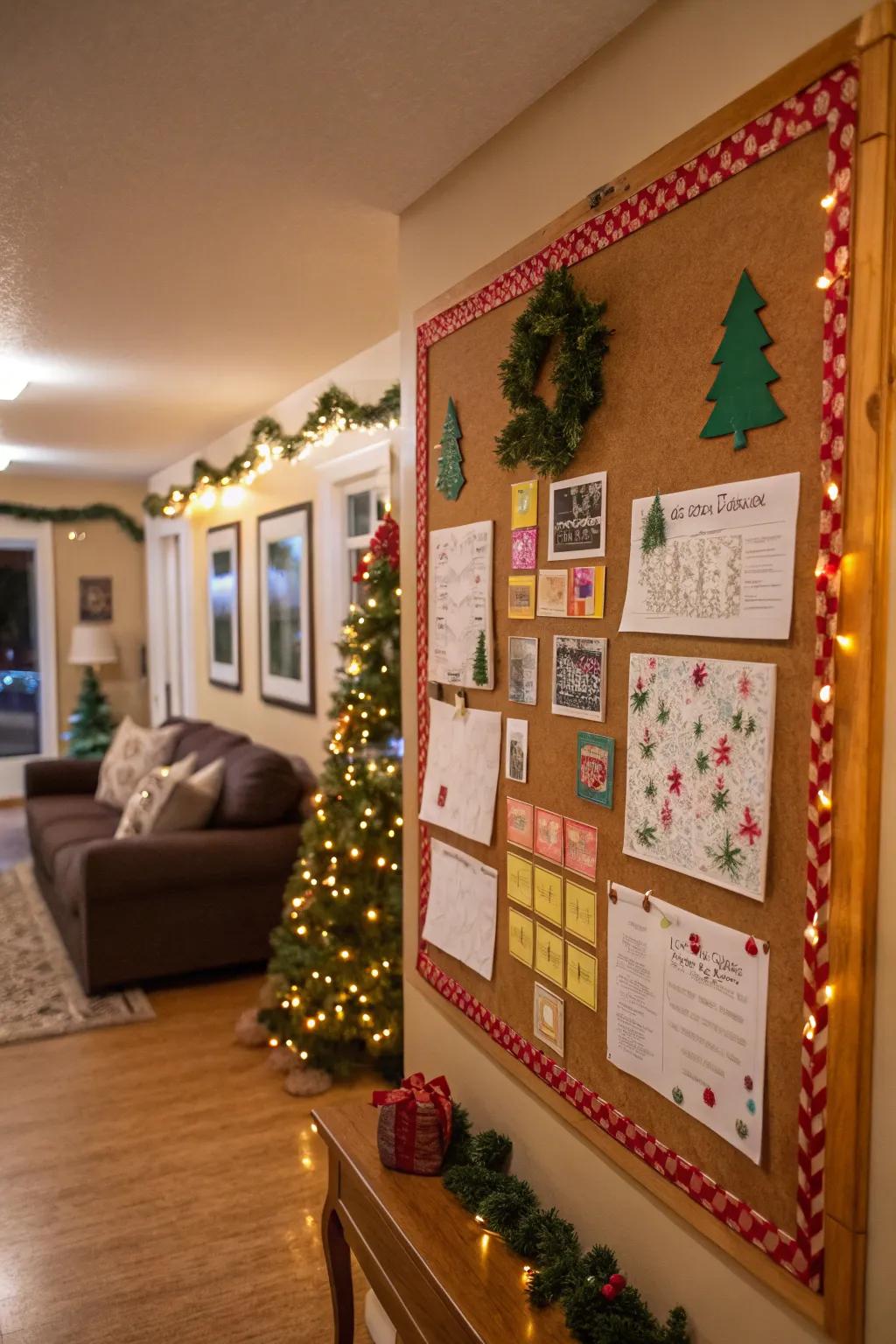 A festive bulletin board celebrating seasonal and holiday themes.