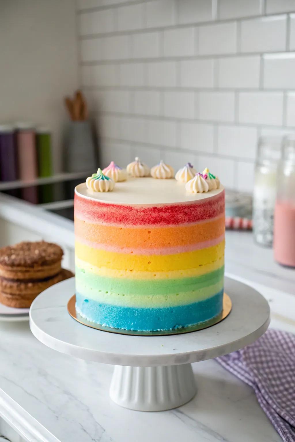 The ombre impression furnishes a graceful and sophisticated design.