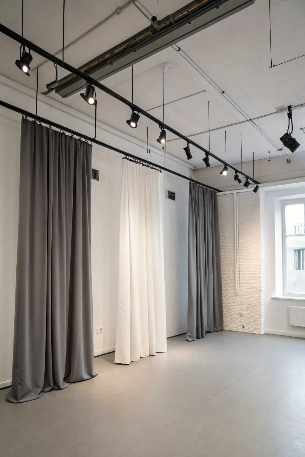 Cable wire systems provide a sleek, contemporary edge to curtain hanging.
