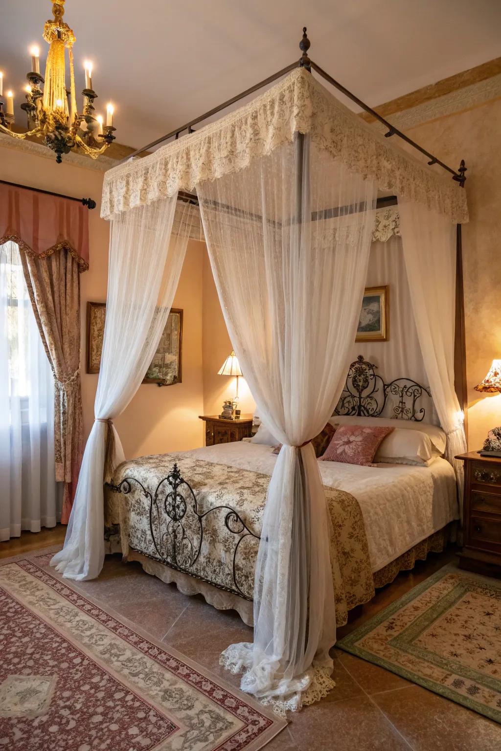 Canopy beds add drama and elegance.