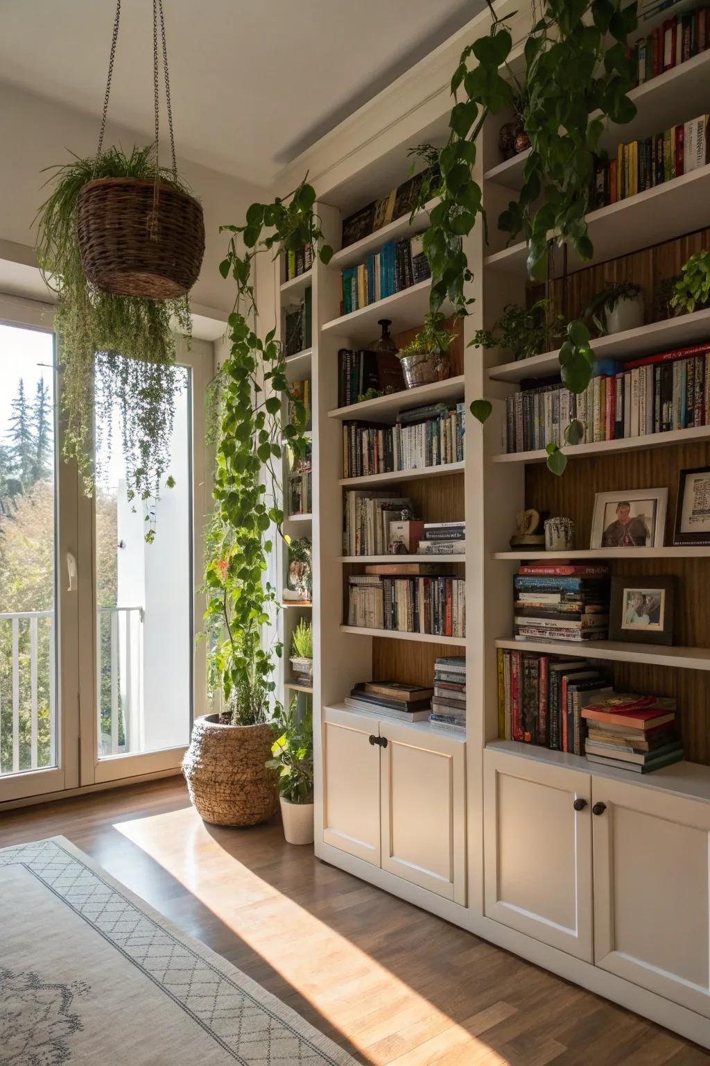 Height used creatively to enhance room size.