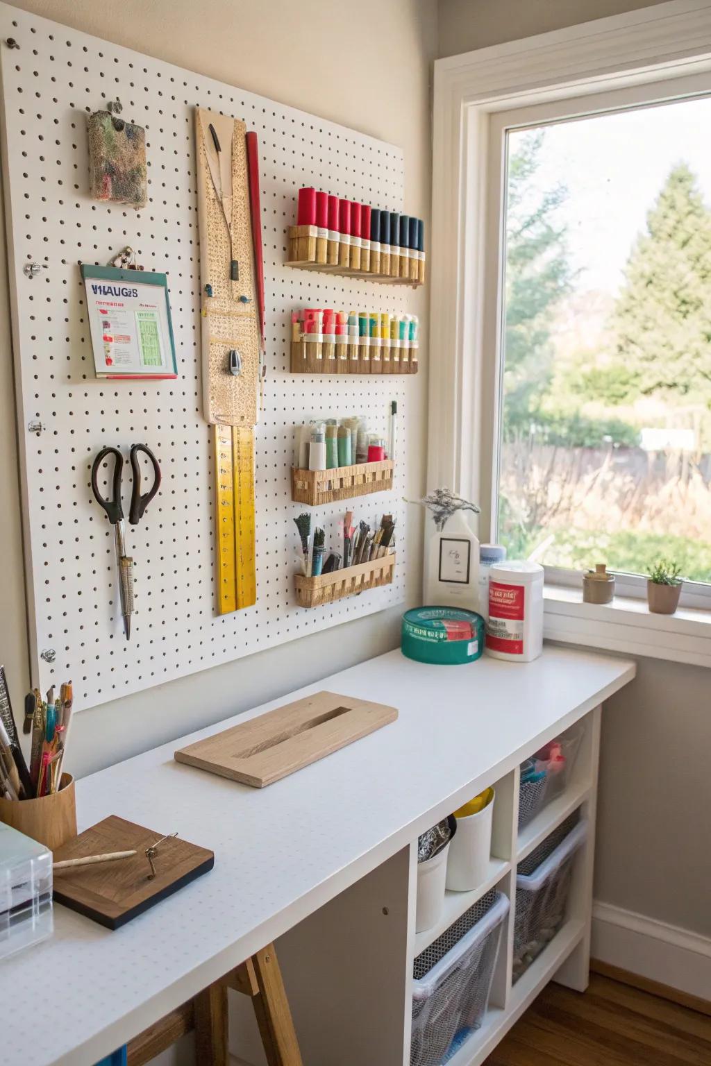 Pegboards offer versatile and efficient storage solutions.