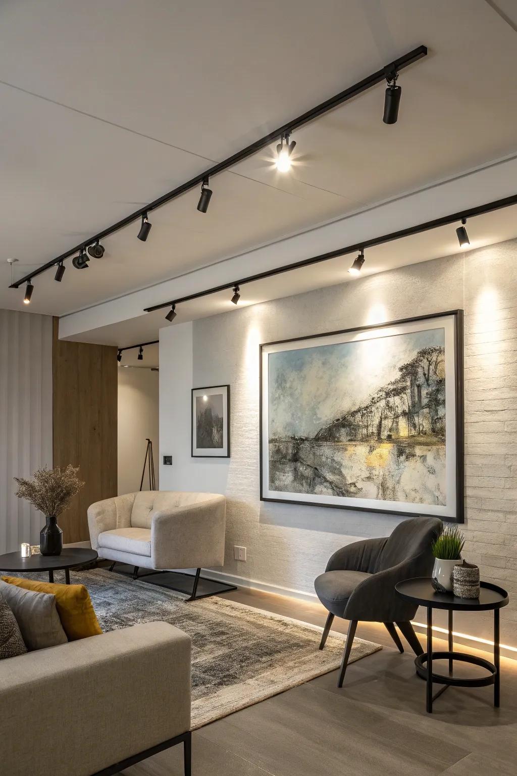 Achieve sleek and fashionable LED track lighting in modern areas.