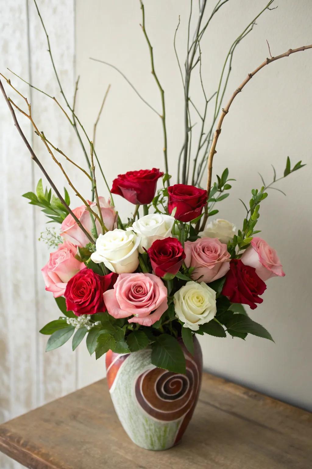 Uneven bouquet for an artistic home decor.