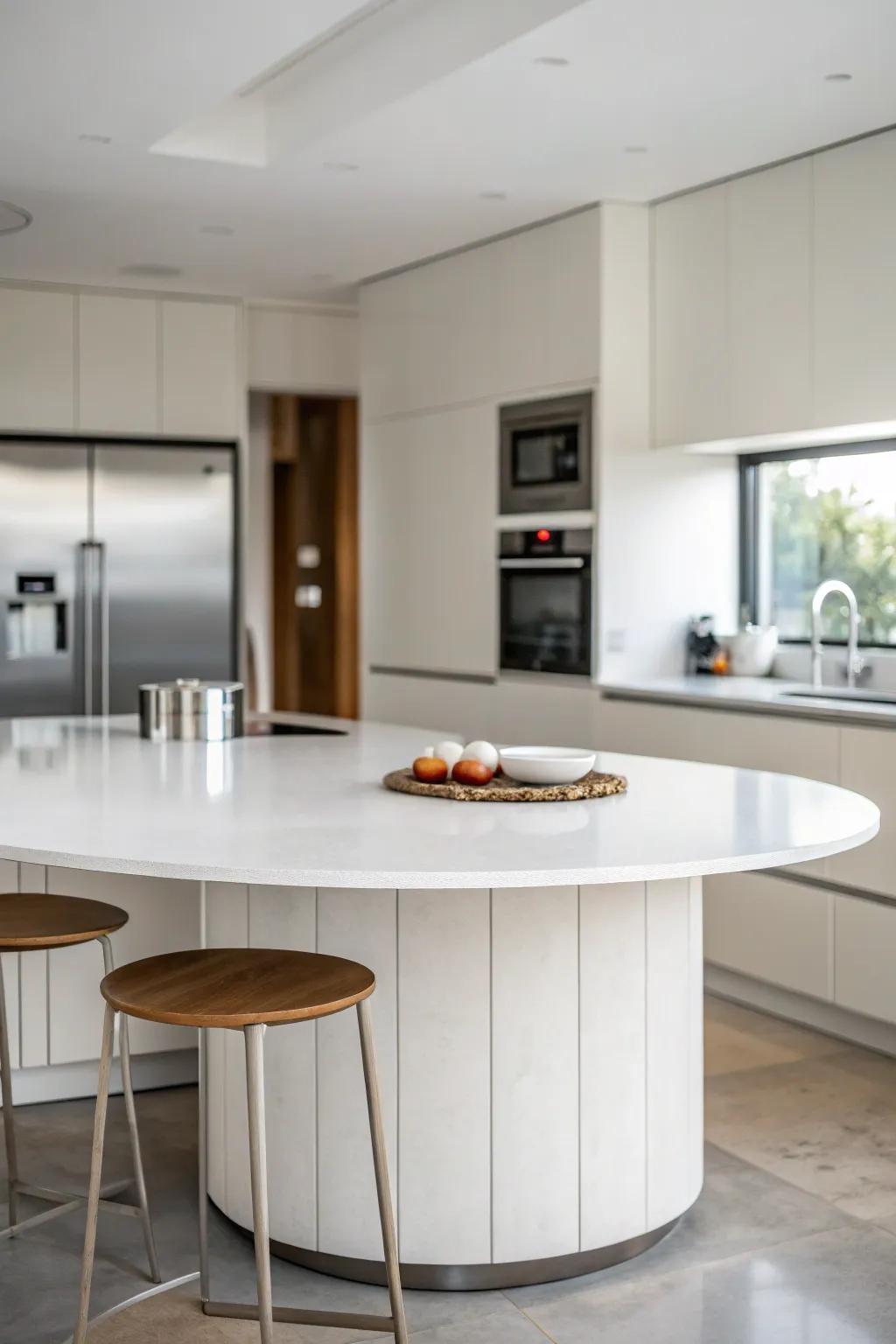 Minimalist design with neat lines makes a calm kitchen atmosphere.