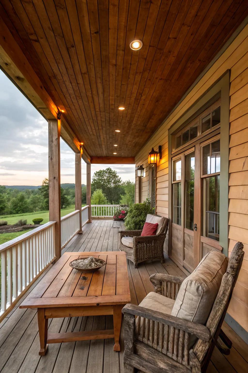 Sectioned ceilings provide a refined countryside elegance.