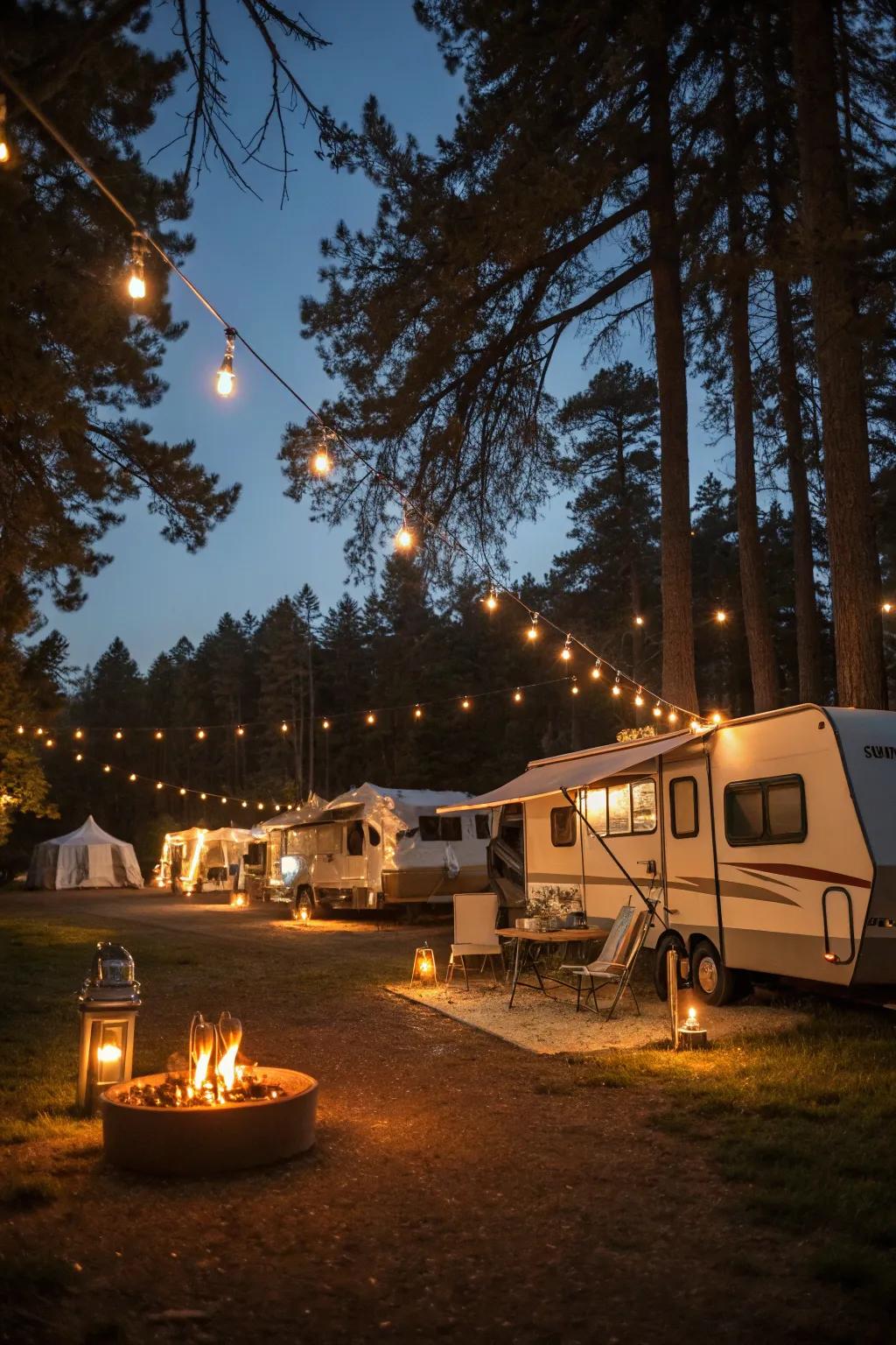 Unique lighting options add magic to your evenings.