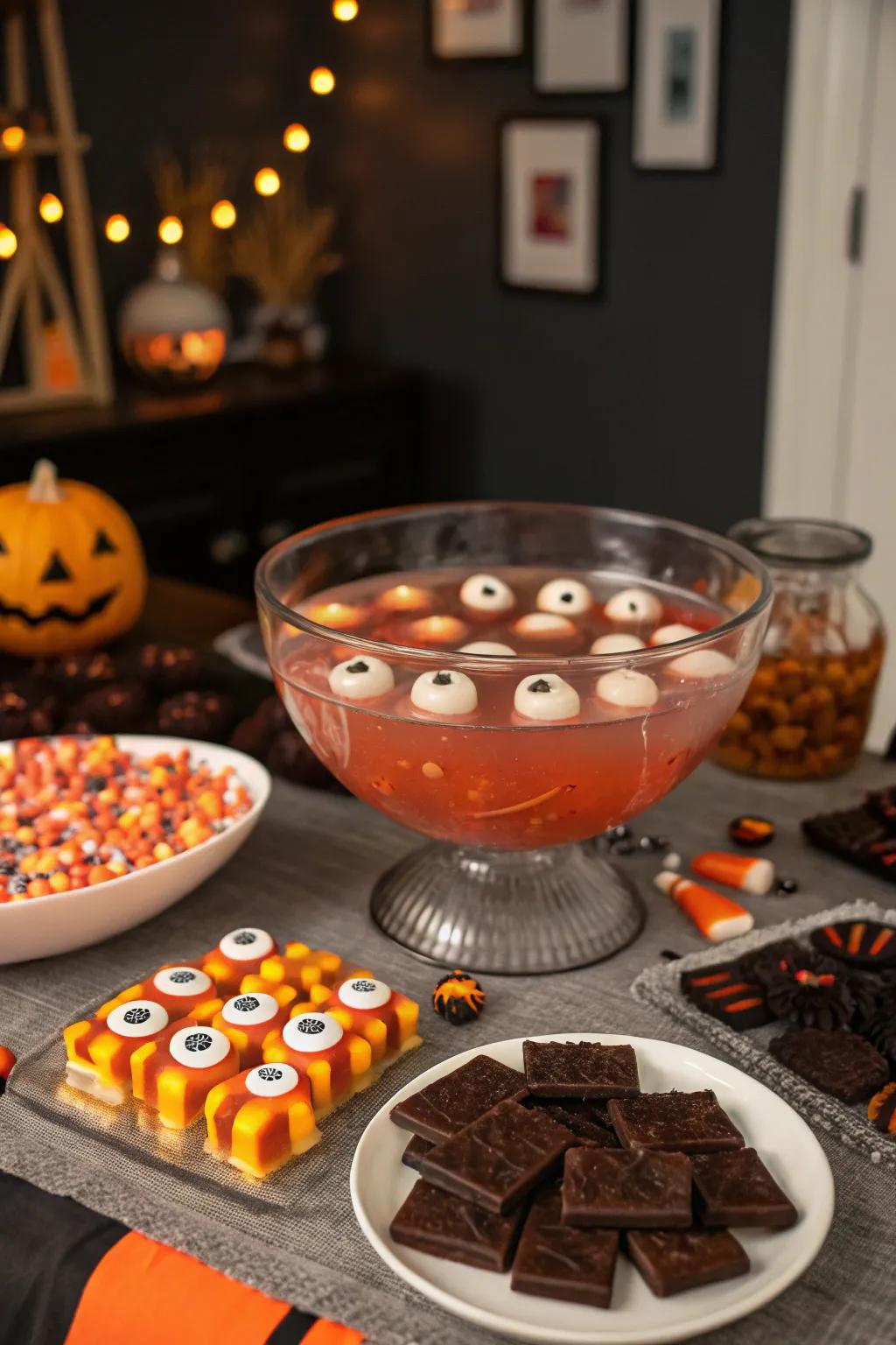 A punch that gazes back contributes a playful fright.