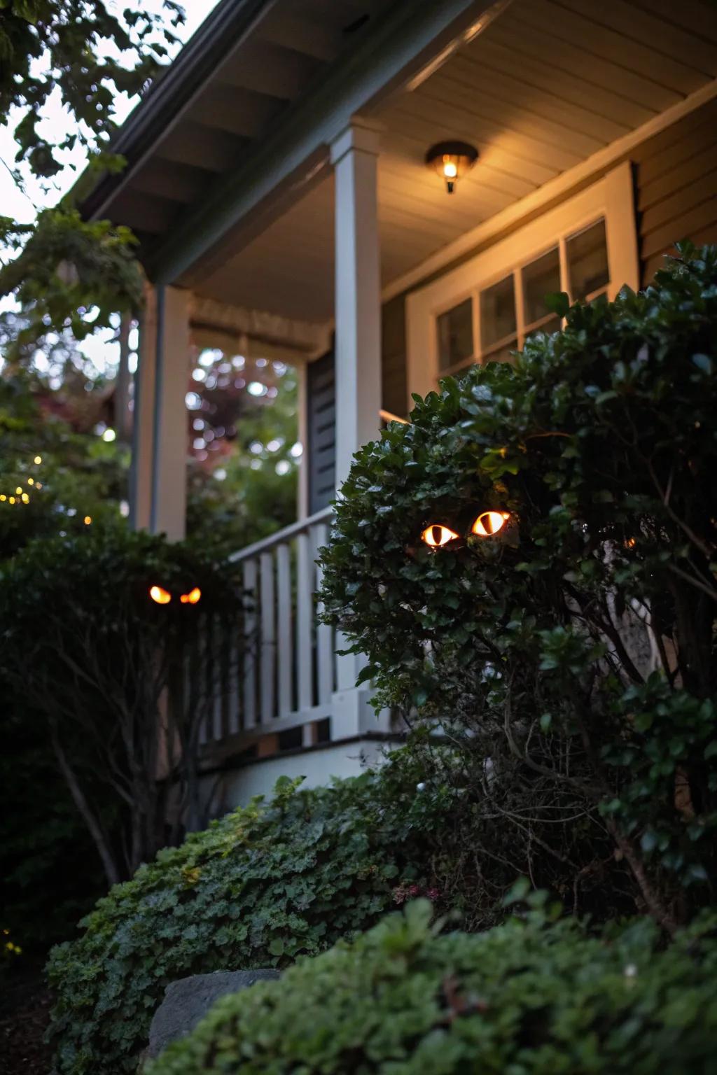 Drifting eyes in the shadows keep the spook factor high.