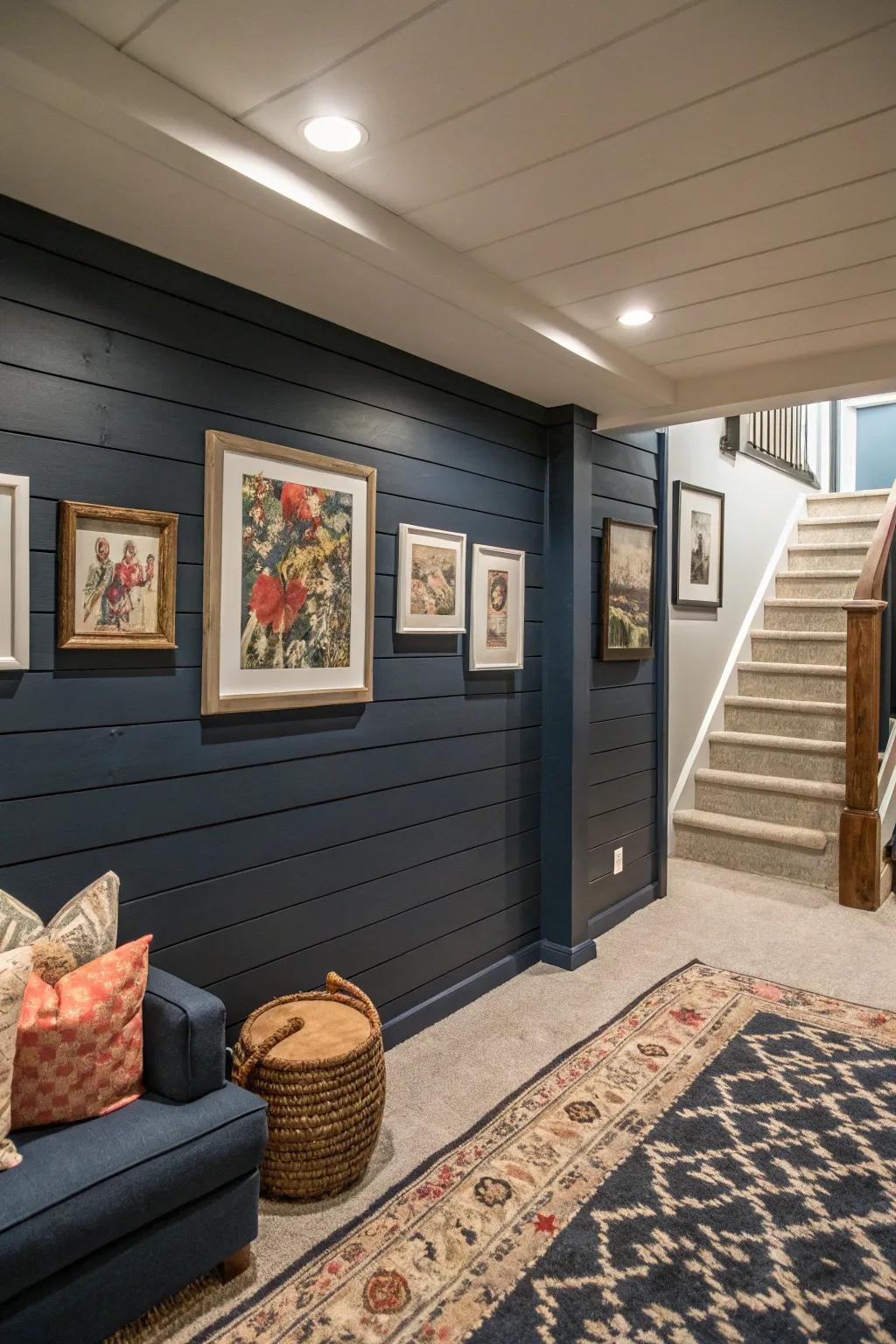 Bold and artistic with colored shiplap.