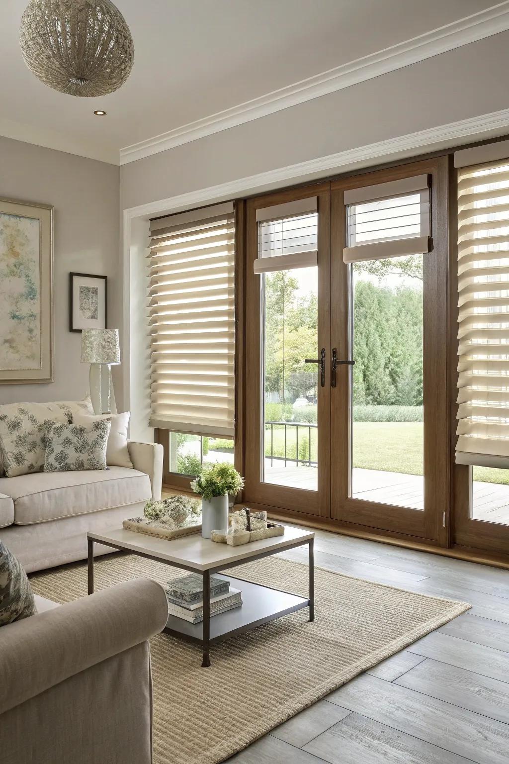 Mixing different blinds gives you options and style.