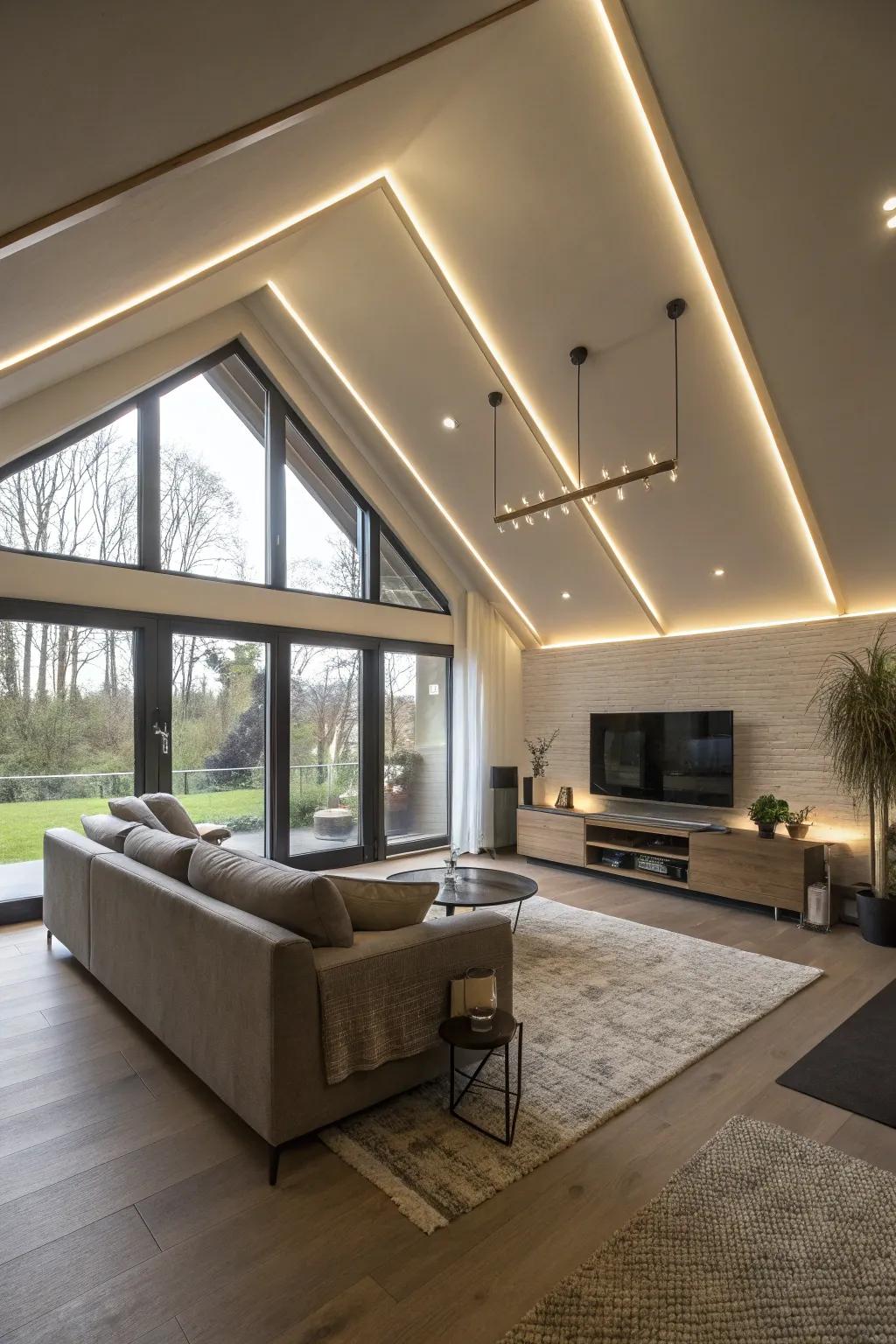 LED lights provide an efficient and stylish lighting solution.