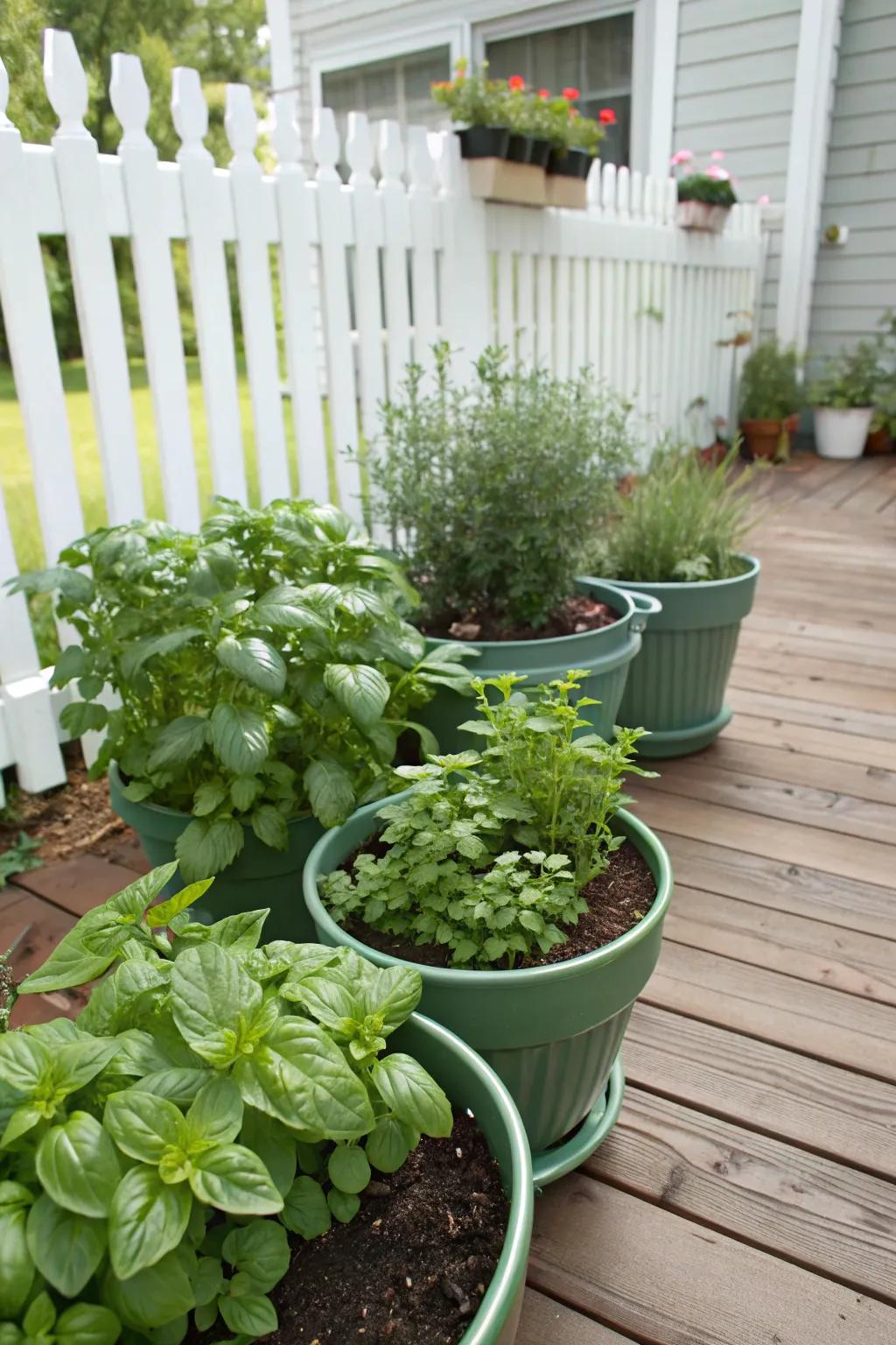 Herb gardens are practical and inject delightful scents into your area.