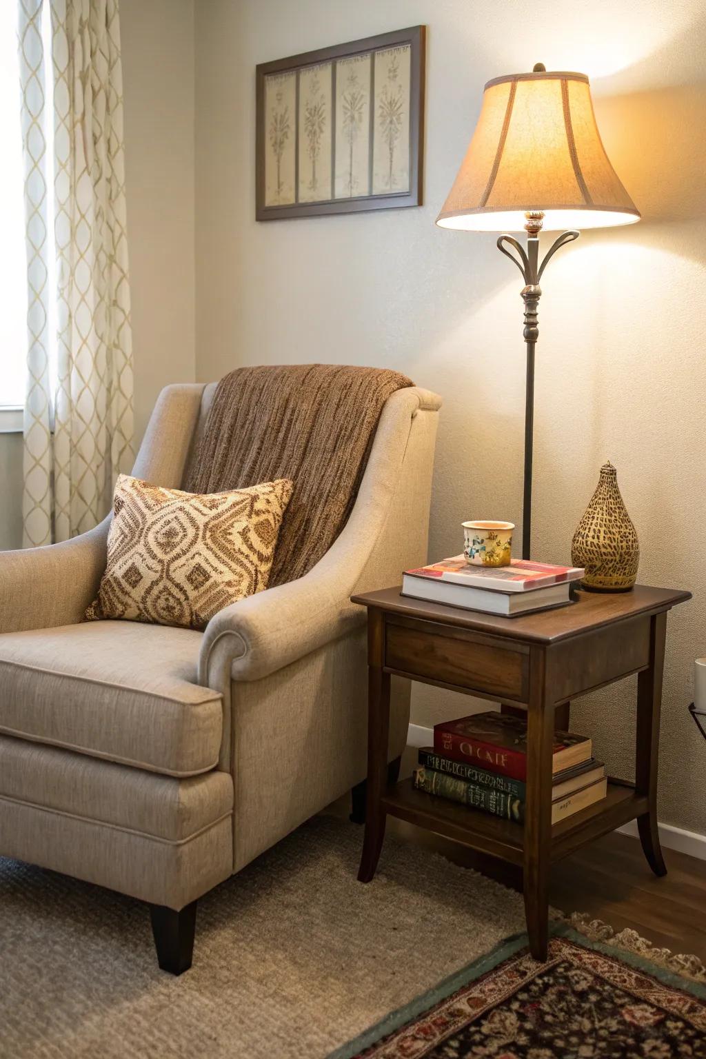 Turn corners into welcoming reading nooks.